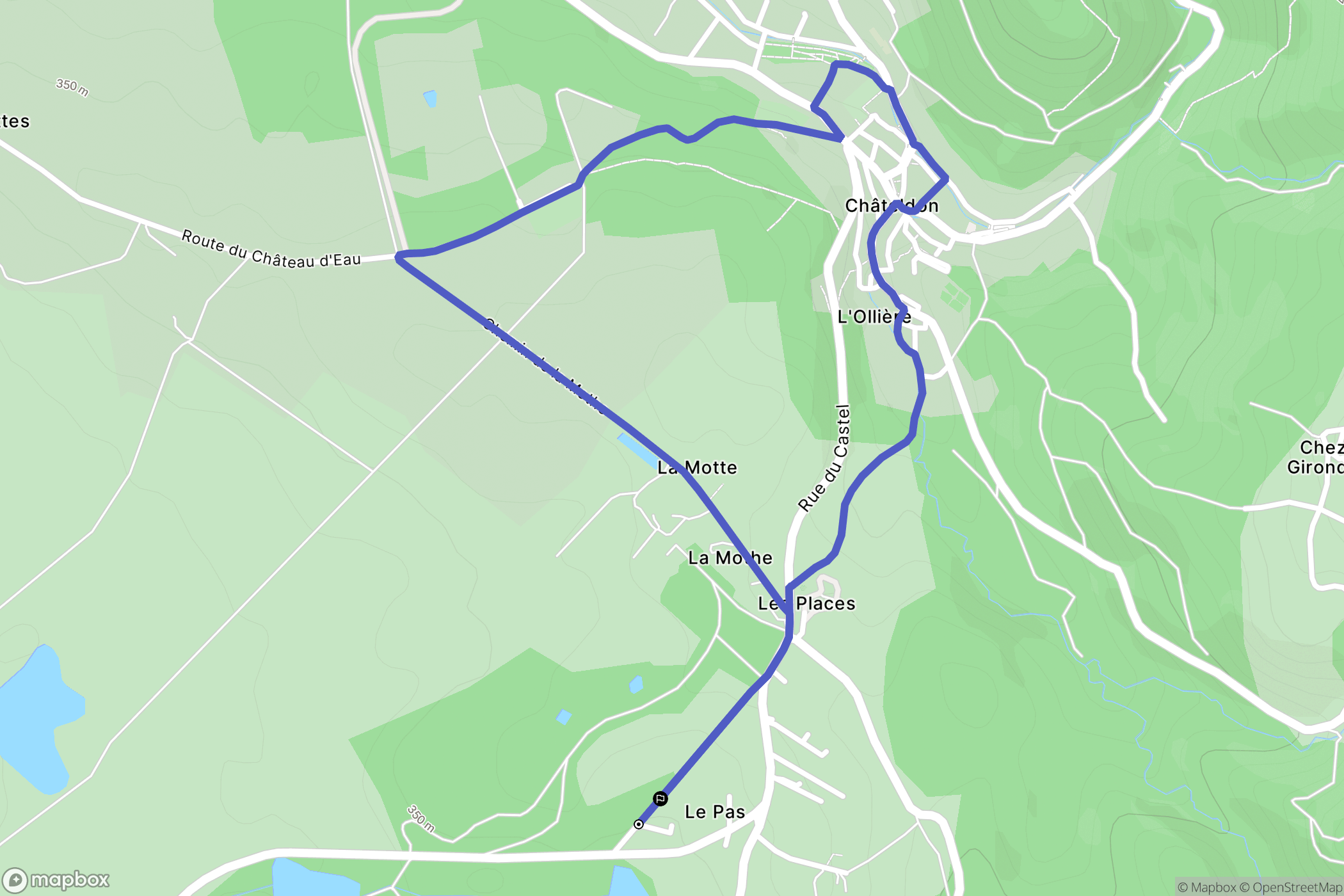 Puy-Guillaume : carte du parcours de randonnée - France