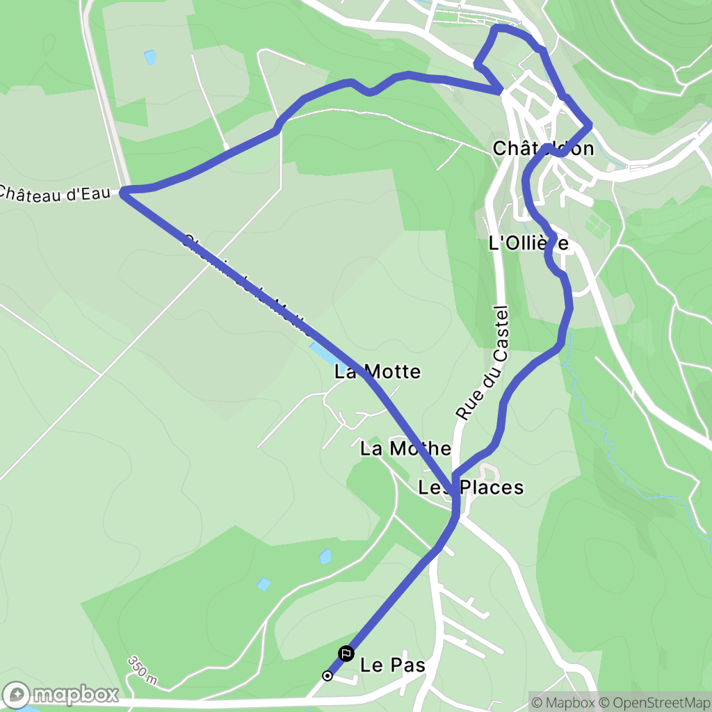 Puy-Guillaume : carte du parcours de randonnée - France