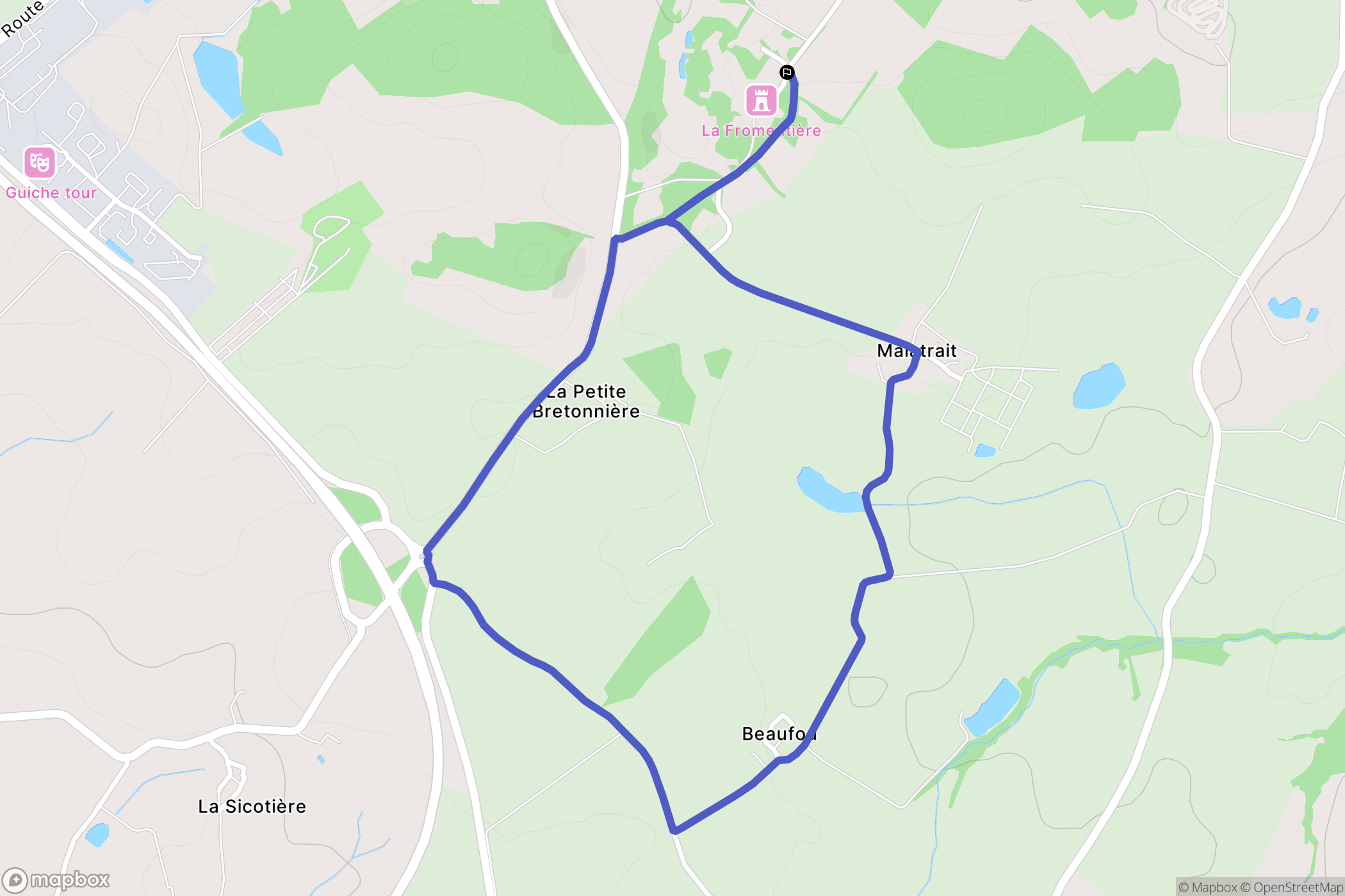 Sèvremont : carte du parcours de randonnée - France