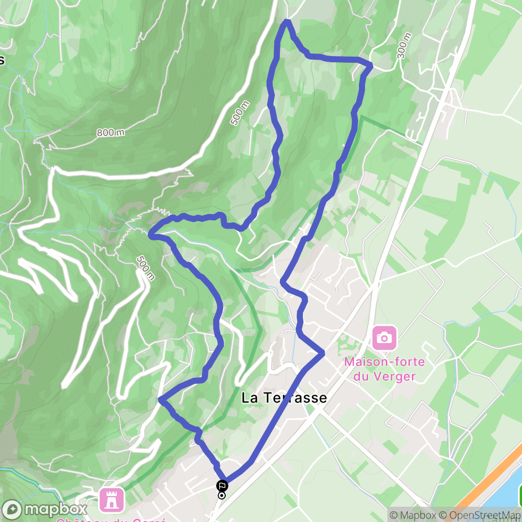 La Terrasse : carte du parcours de randonnée - France