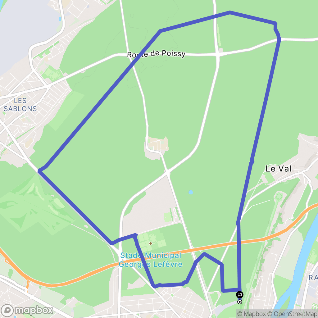 Saint-Germain-en-Laye : carte du parcours de randonnée - France