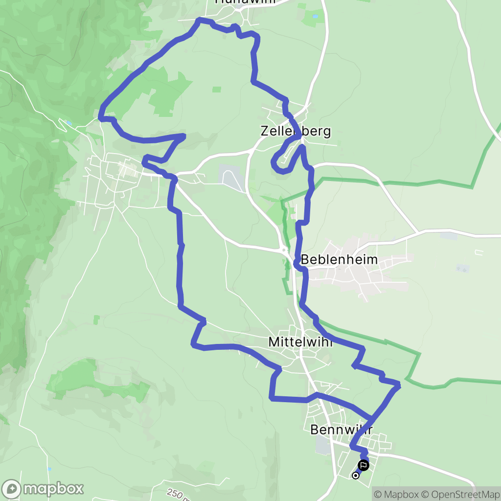 Bennwihr : carte du parcours de randonnée - France