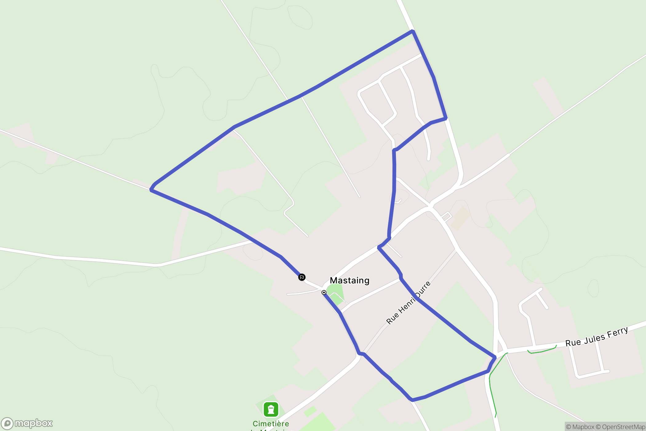 Mastaing : carte du parcours de randonnée - France