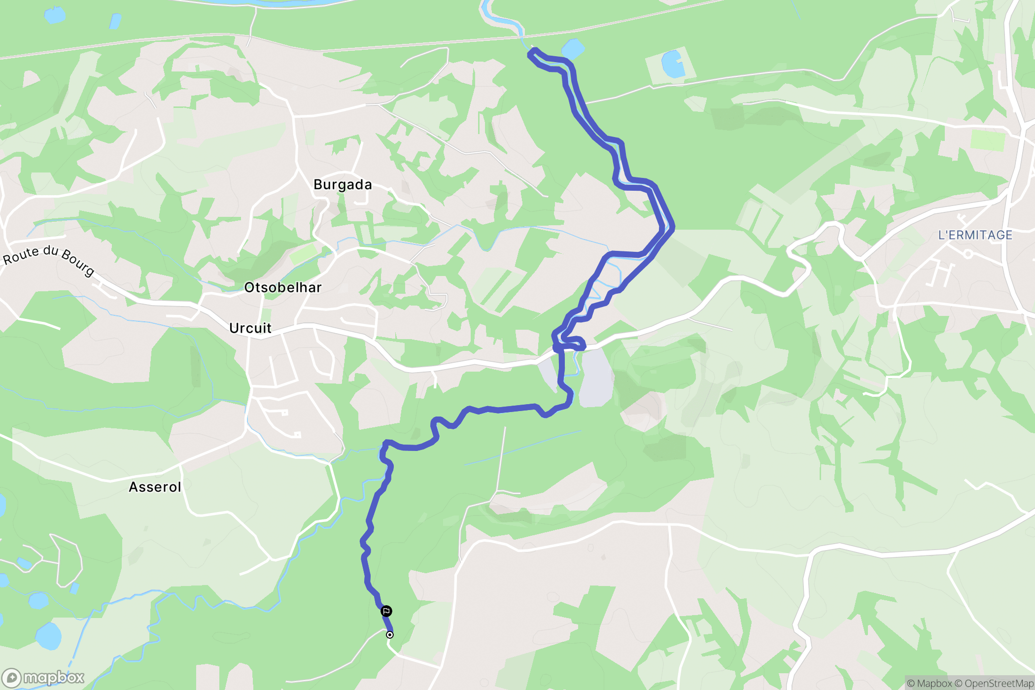 Briscous : carte du parcours de randonnée - France