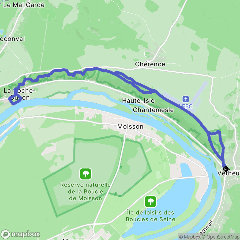 Vétheuil : carte du parcours de randonnée - France