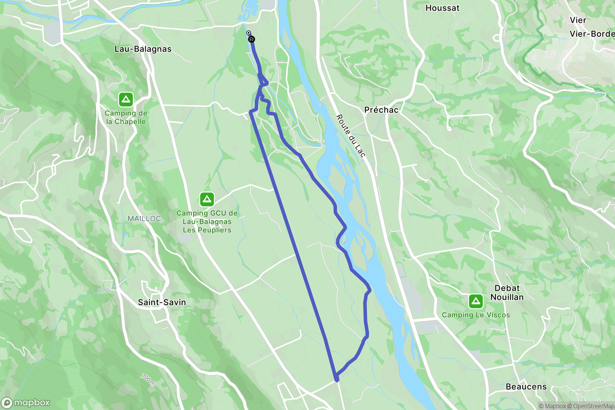 Lau-Balagnas : carte du parcours de randonnée - France