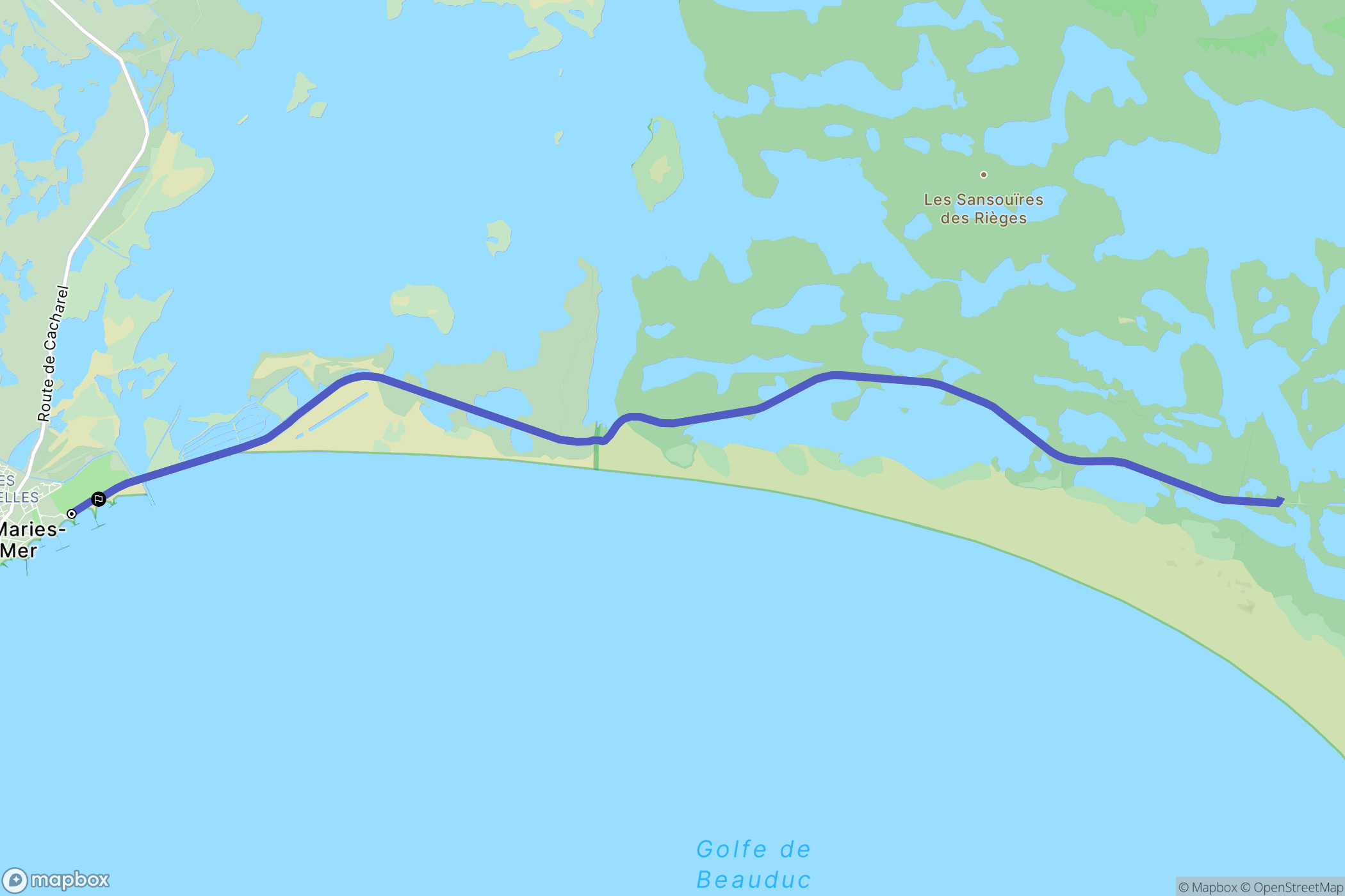 Saintes-Maries-de-la-Mer : carte du parcours de randonnée - France