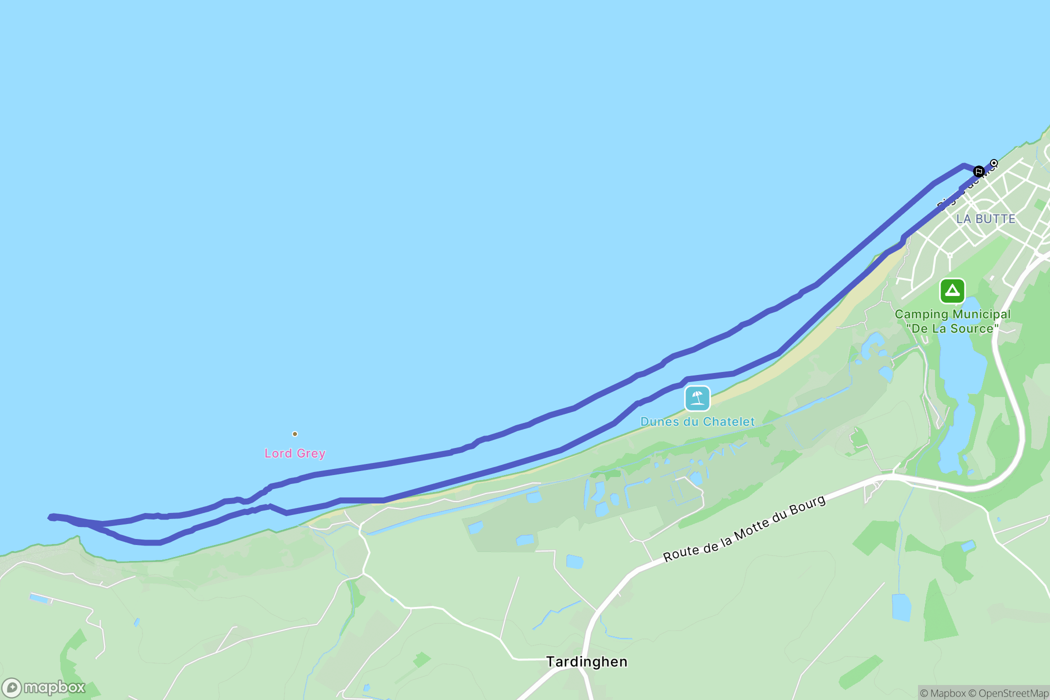 Wissant : carte du parcours de randonnée - France