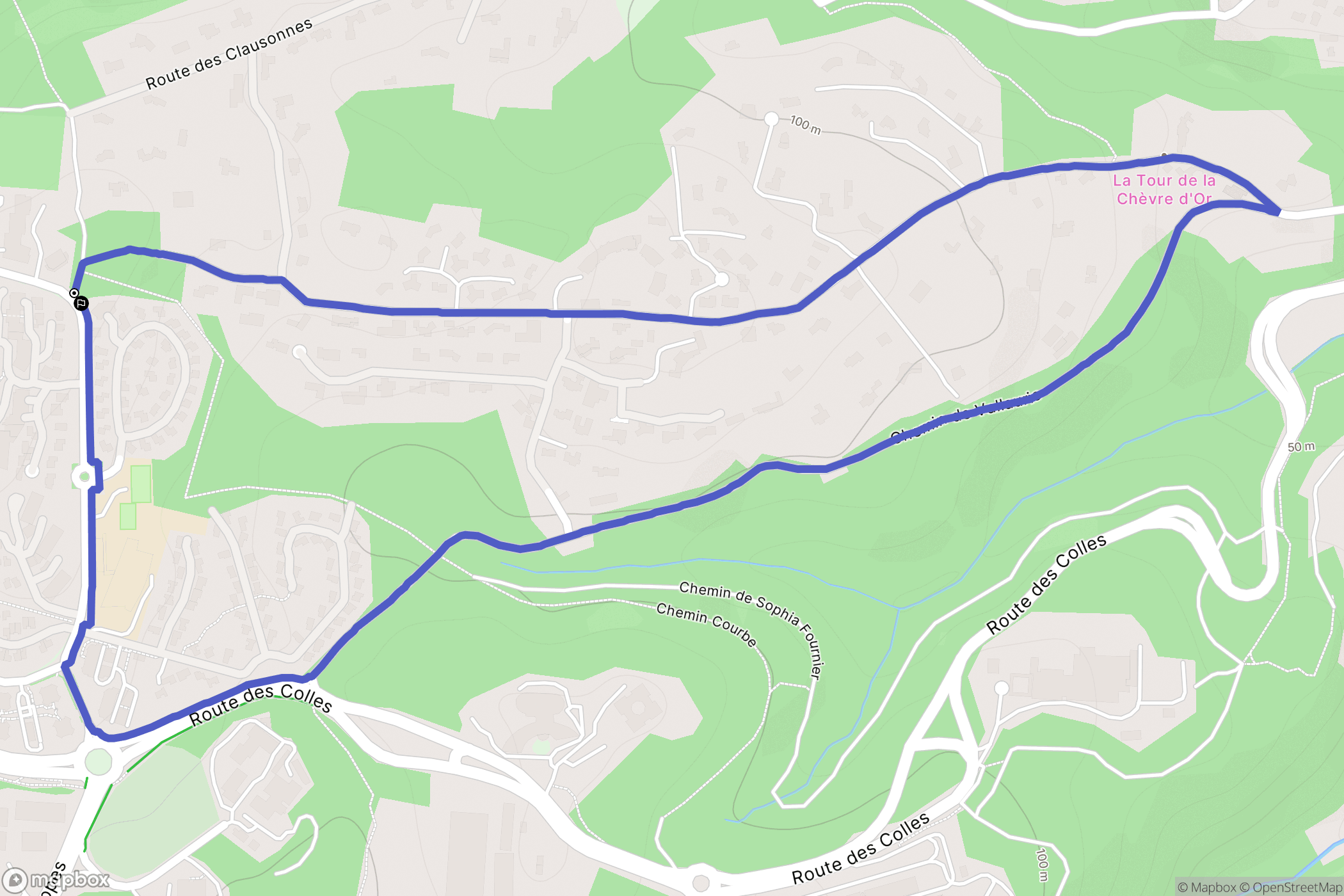 Biot : carte du parcours de randonnée - France
