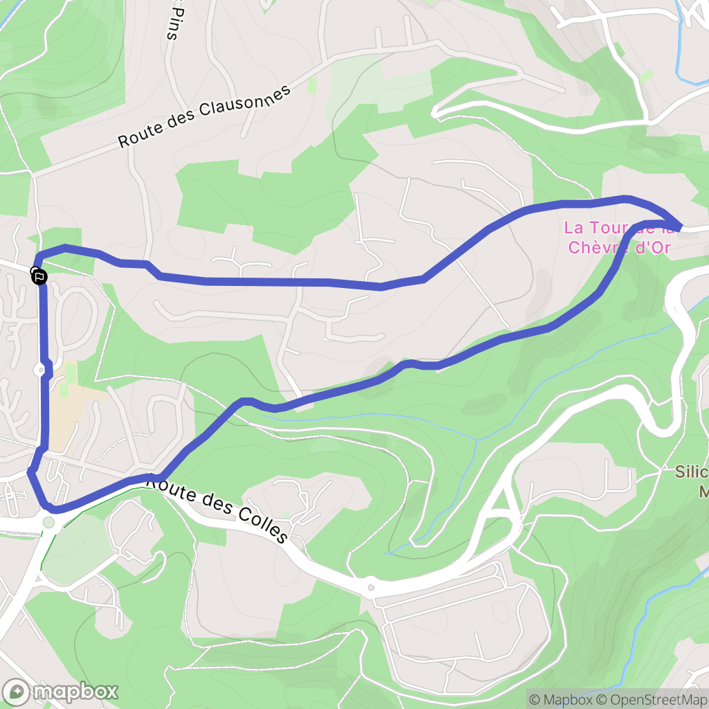 Biot : carte du parcours de randonnée - France