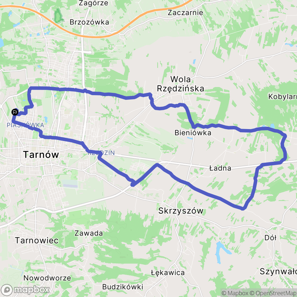 Tarnów: mapa trasy - Poland