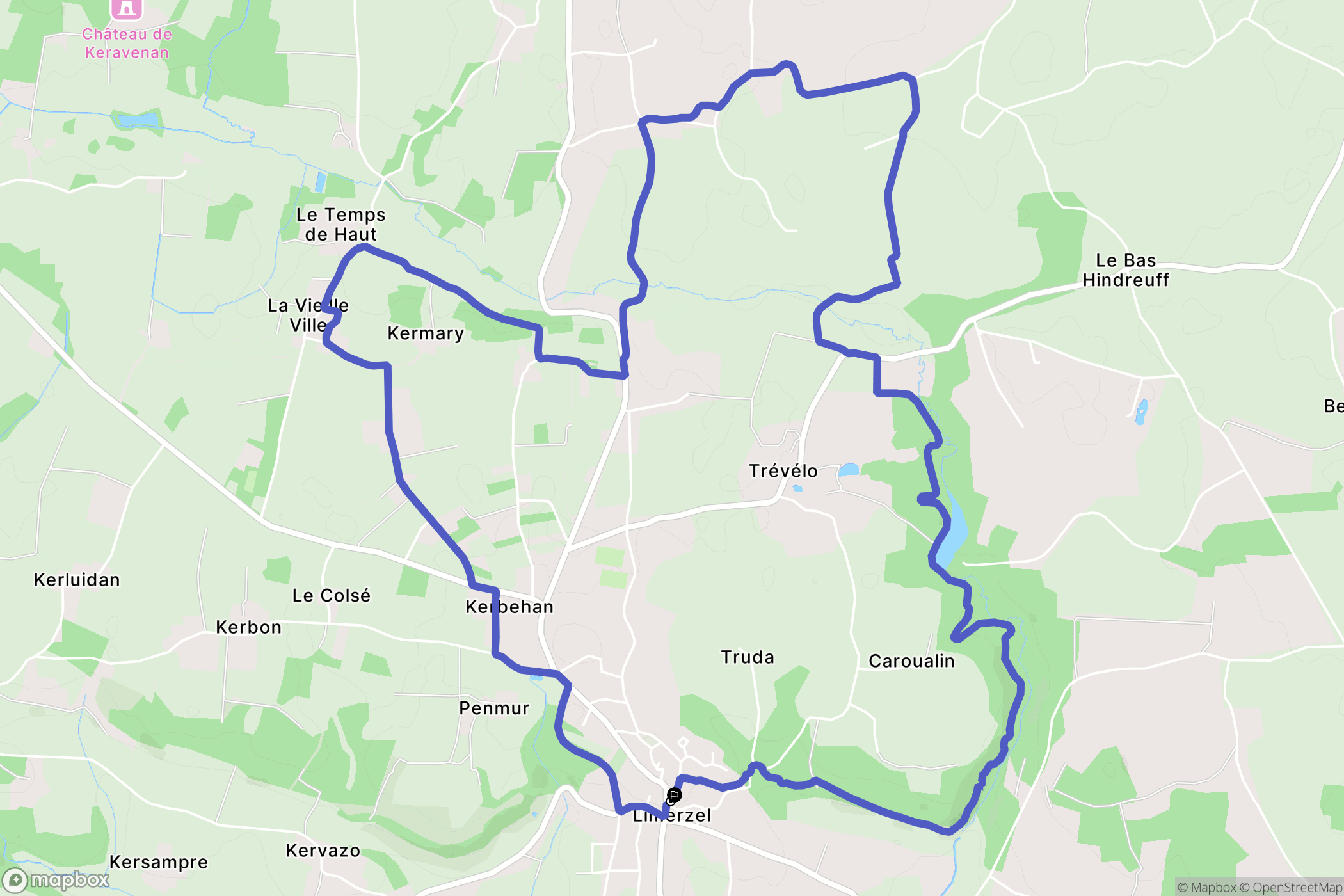 Limerzel : carte du parcours de randonnée - France