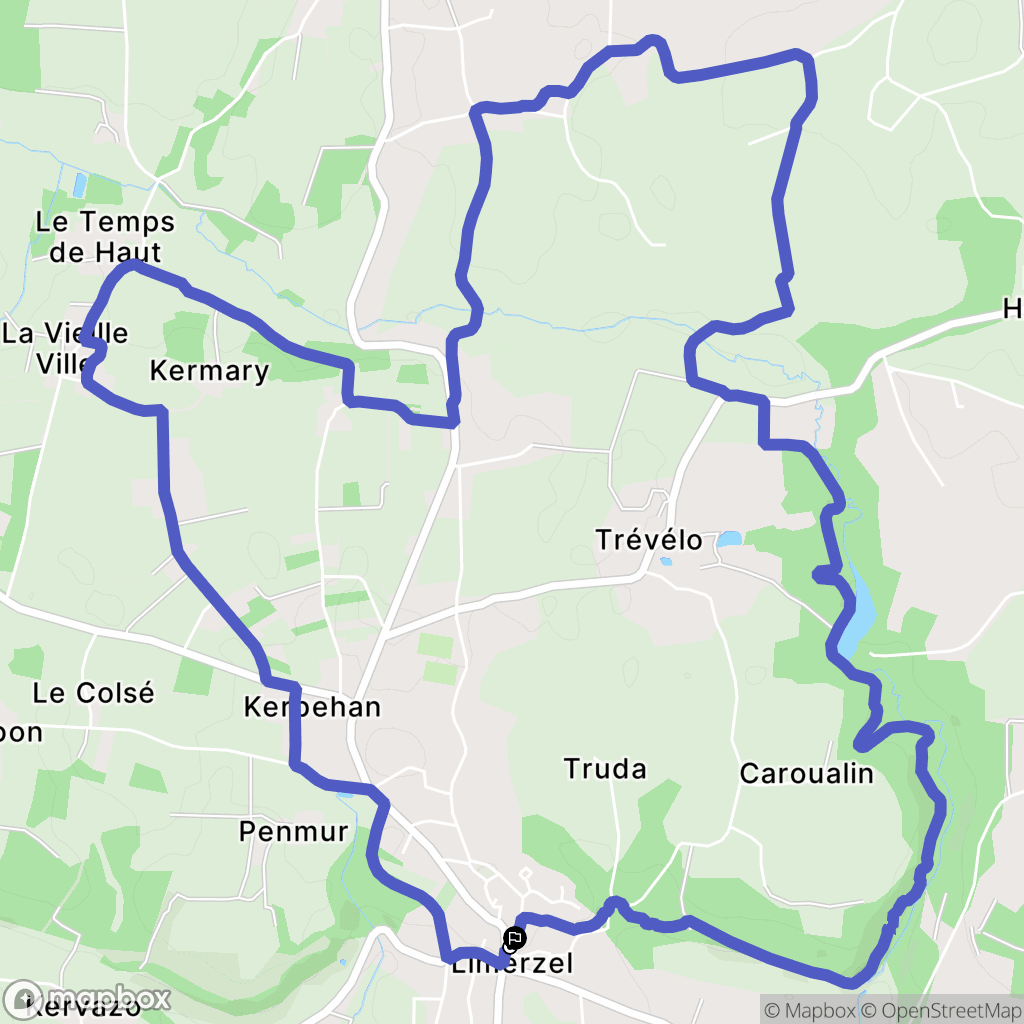 Limerzel : carte du parcours de randonnée - France