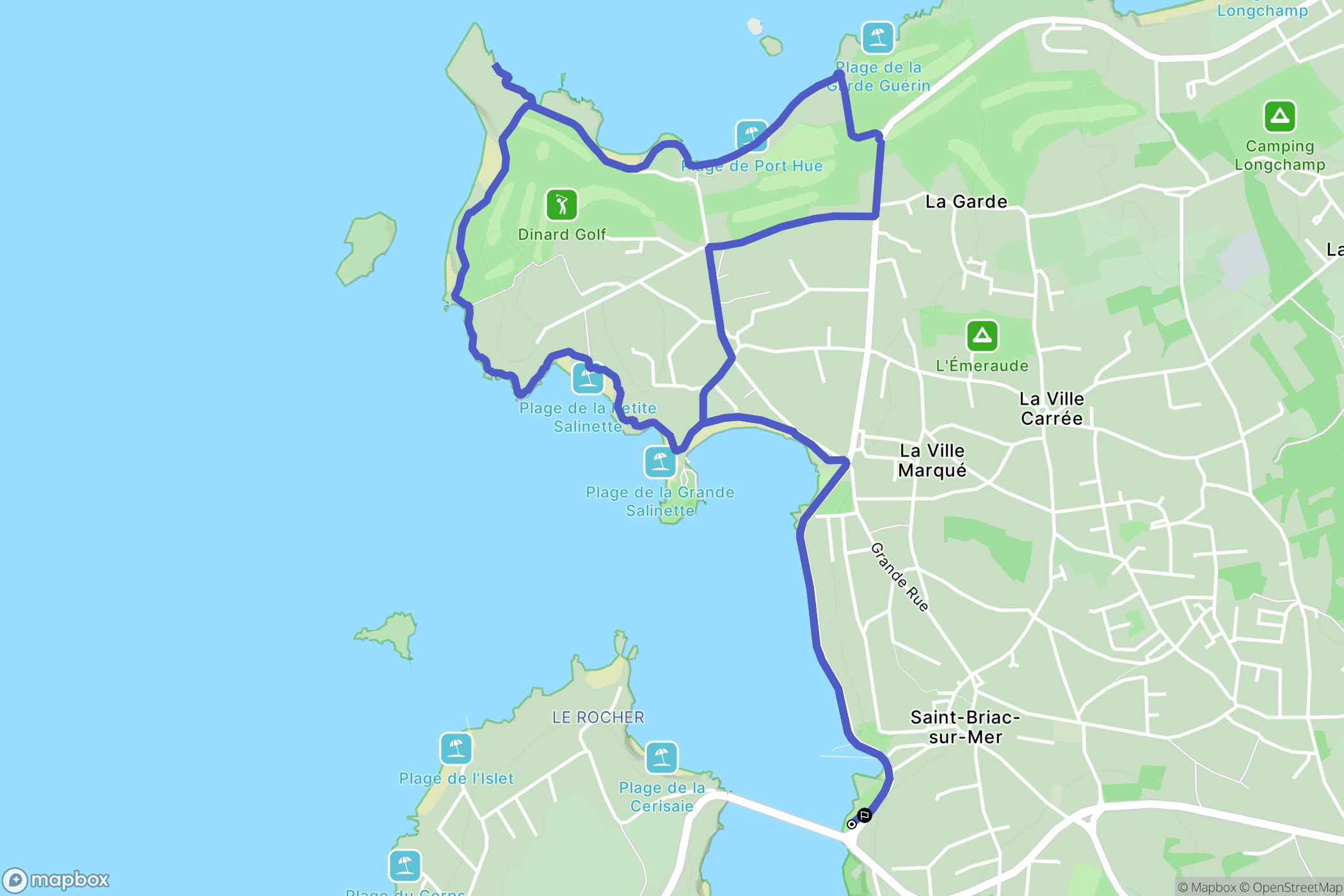 Saint-Briac-sur-Mer : carte du parcours de randonnée - France