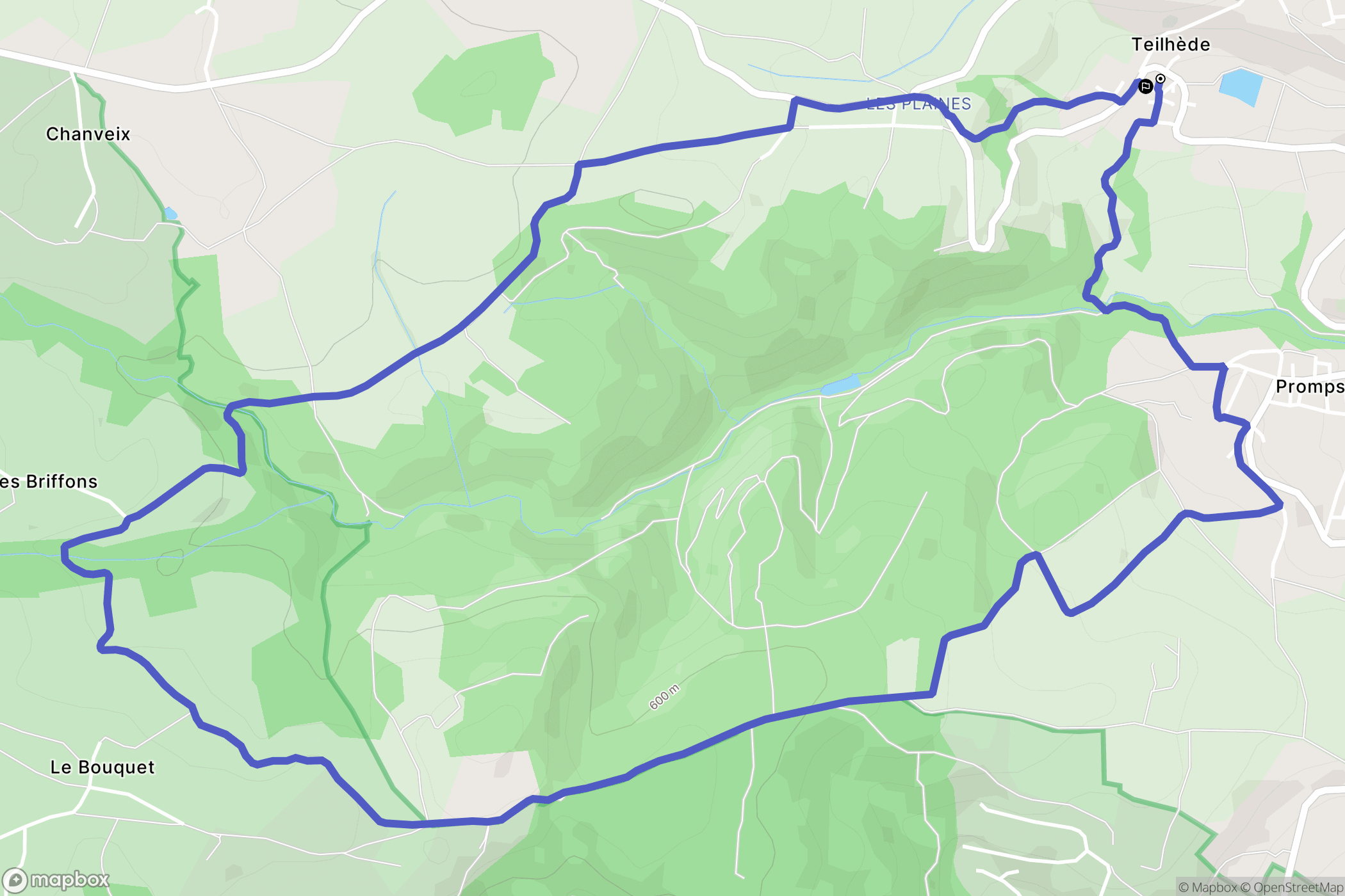 Teilhède : carte du parcours de randonnée - France
