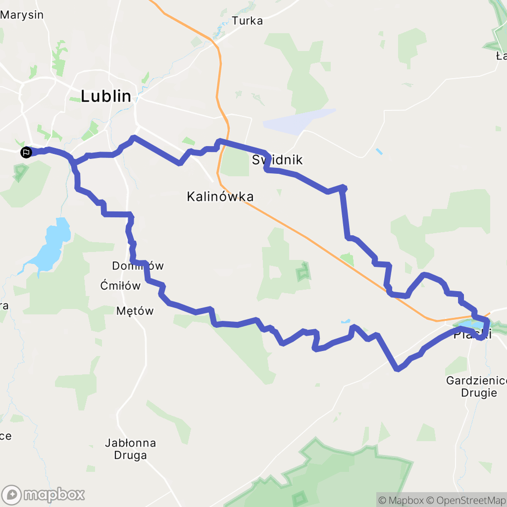 Lublin: mapa trasy - Poland