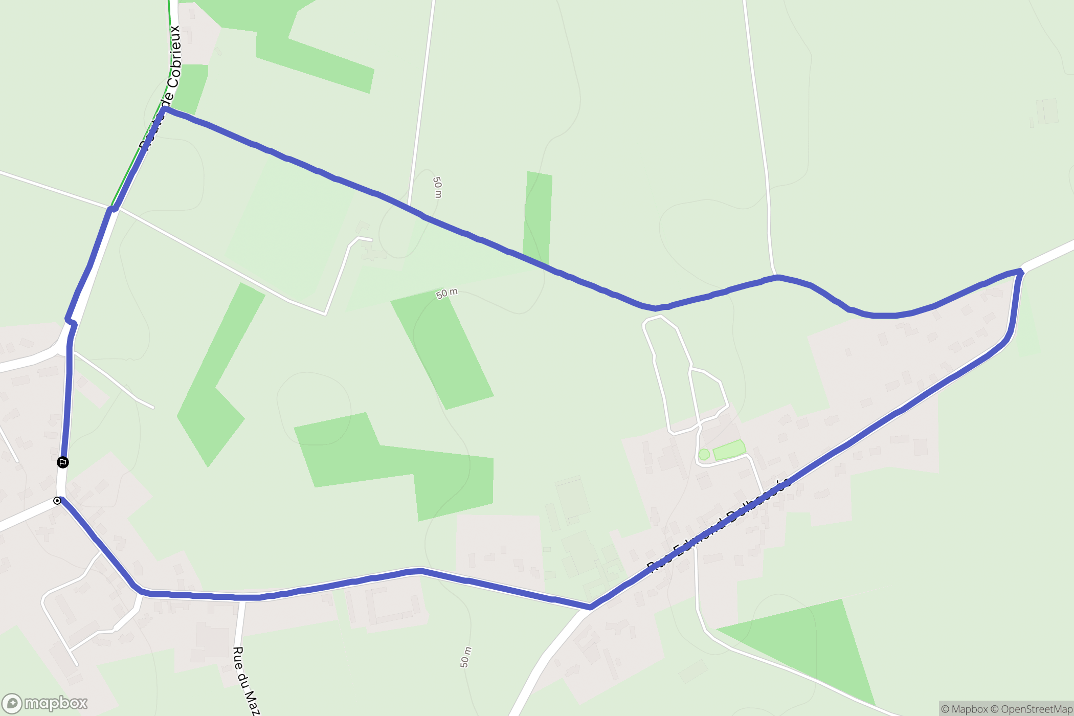 Cobrieux : carte du parcours de randonnée - France