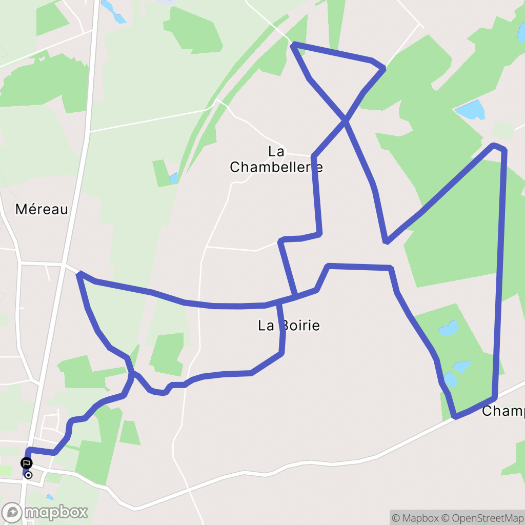 Méreau : carte du parcours de randonnée - France