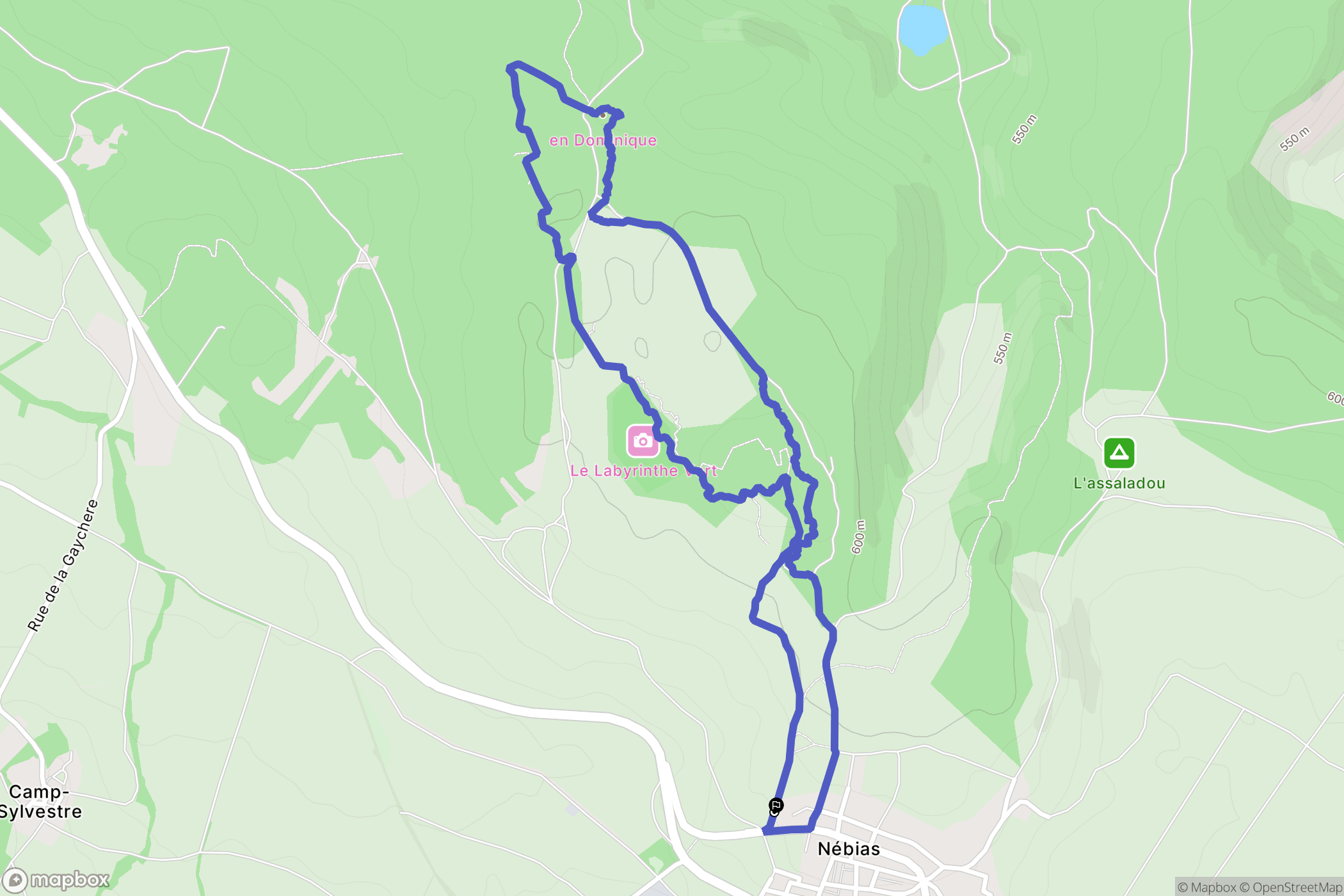 Nébias : carte du parcours de randonnée - France