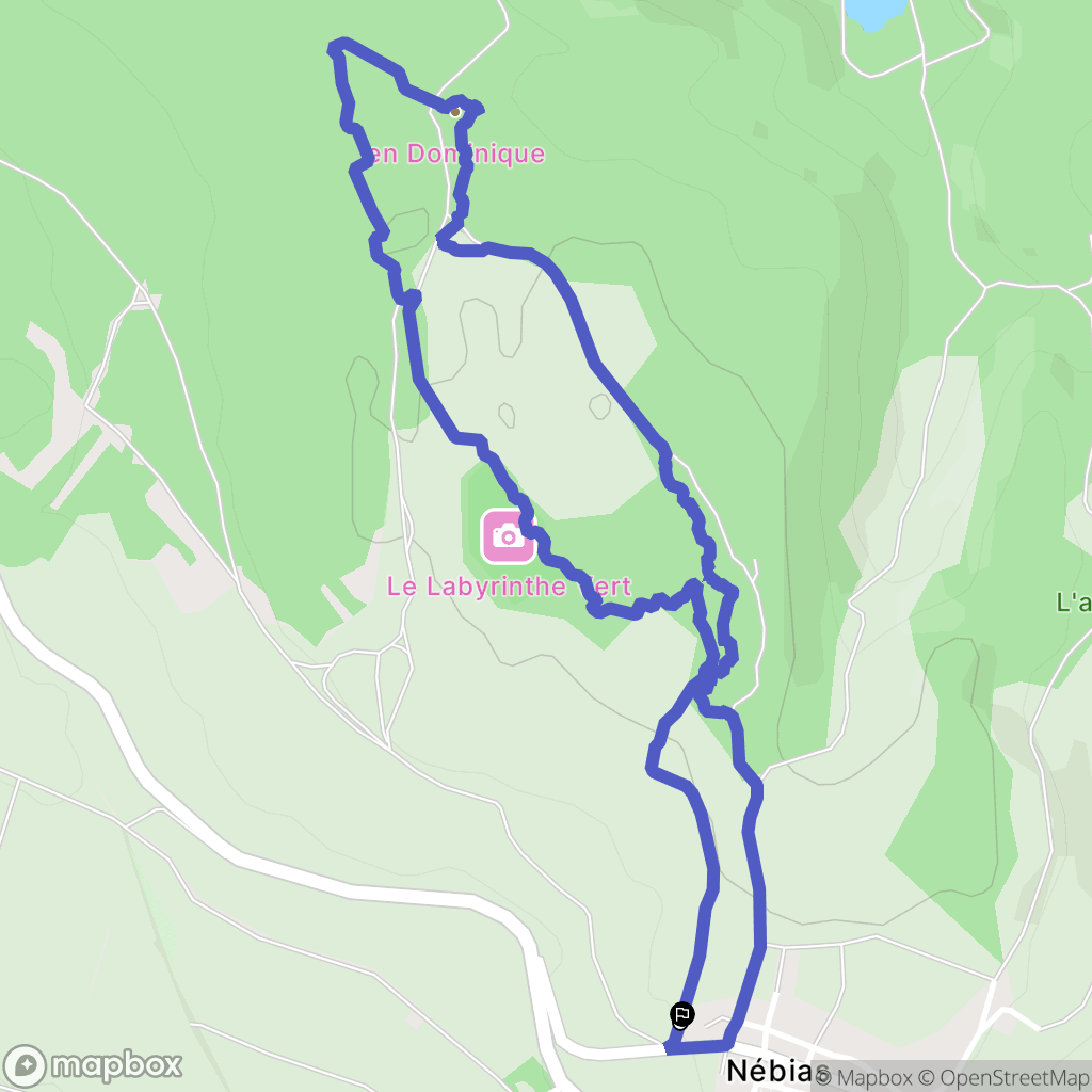 Nébias : carte du parcours de randonnée - France