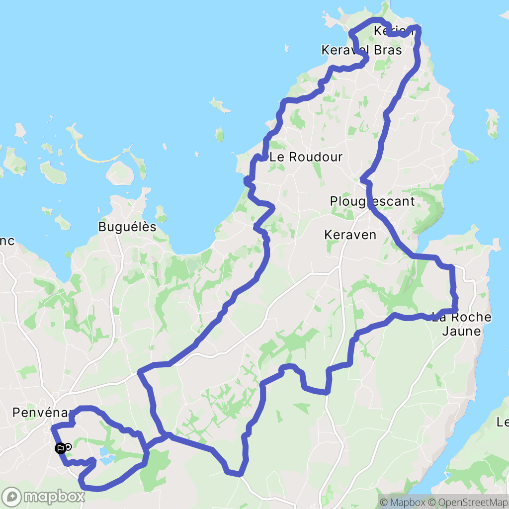 Penvénan : carte du parcours de randonnée - France