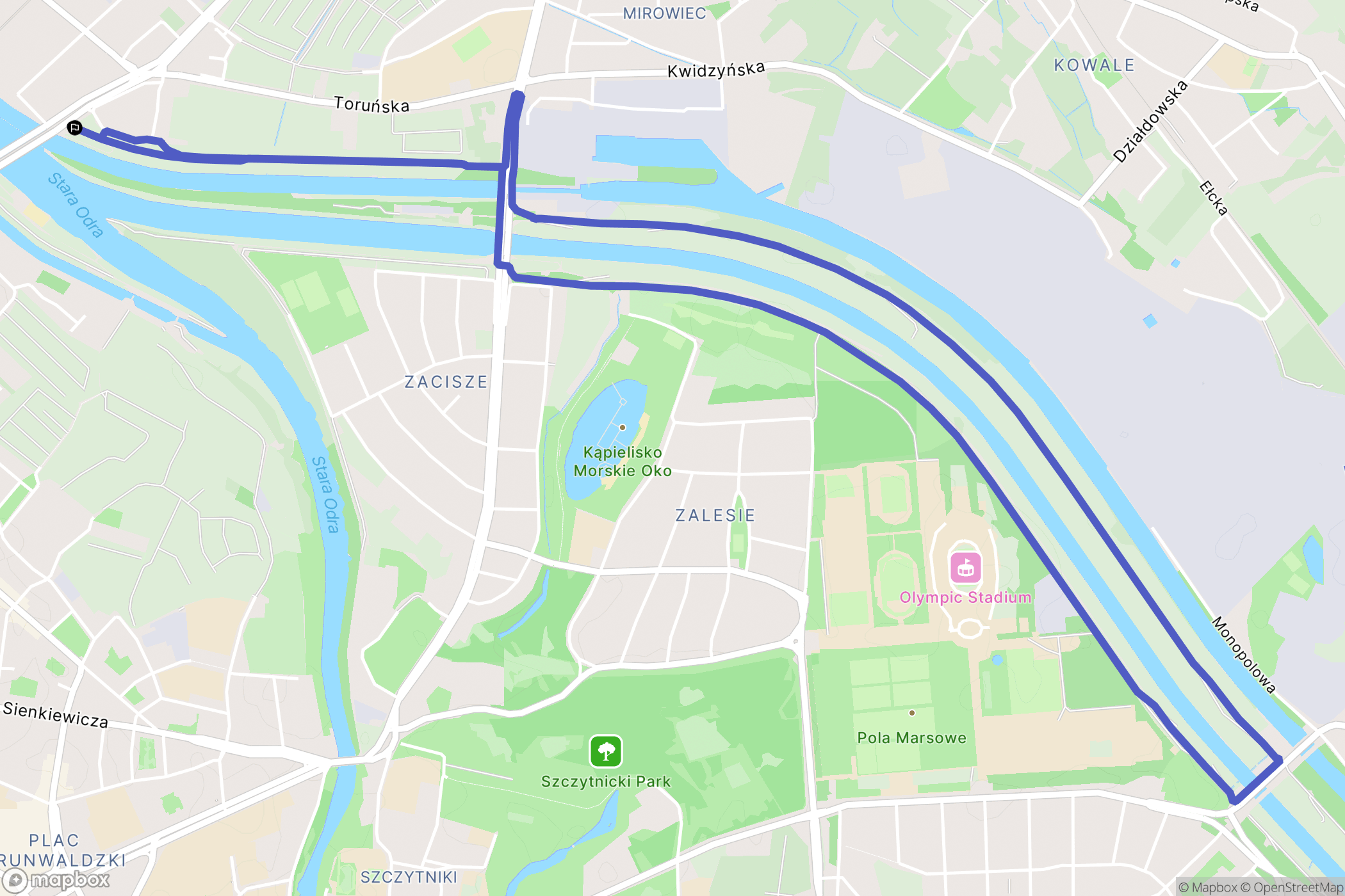 Wrocław: mapa trasy - Poland