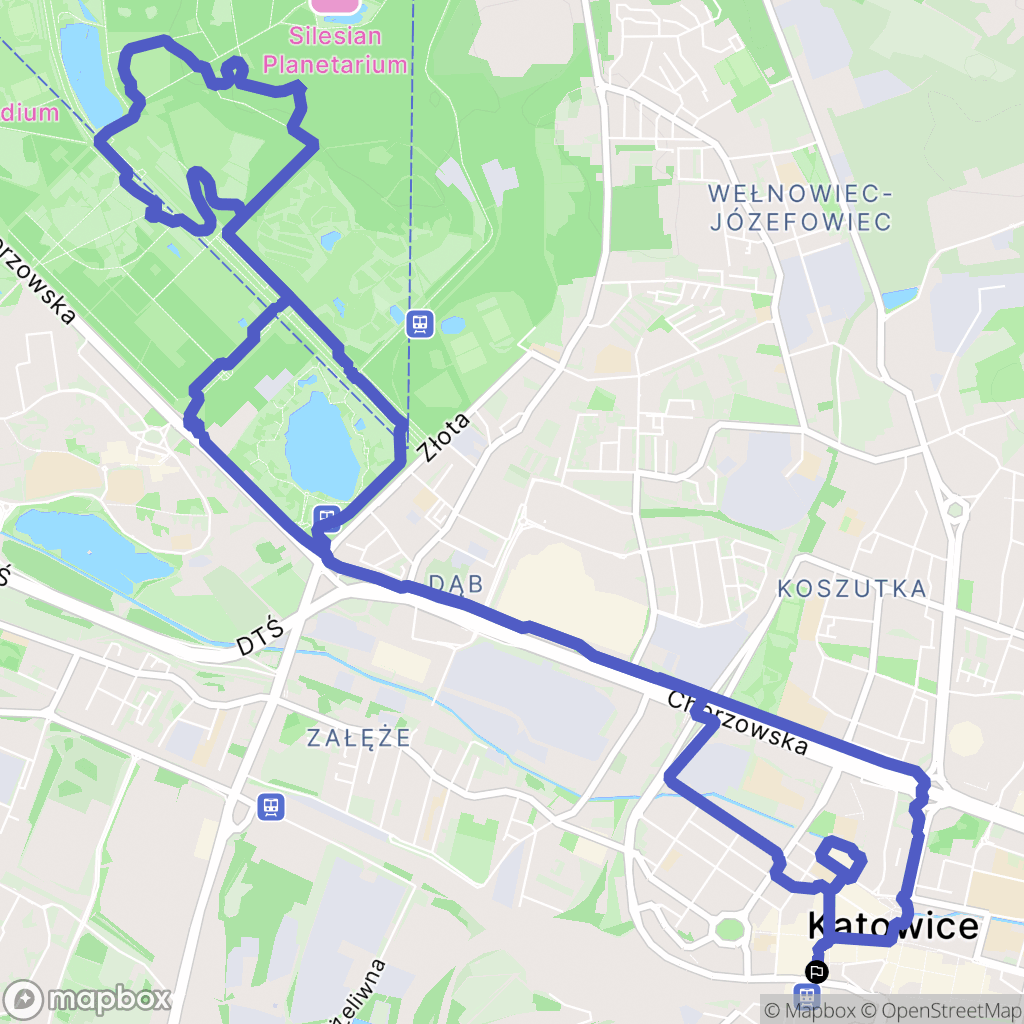 Katowice: mapa trasy - Poland
