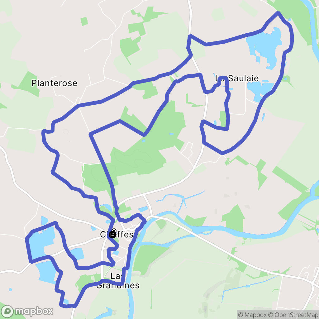 Cheffes : carte du parcours de randonnée - France