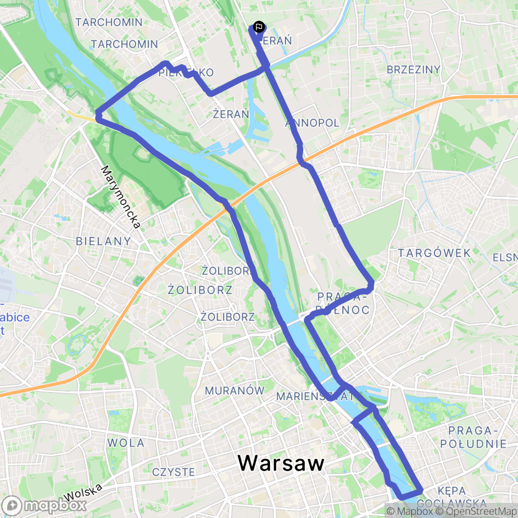 Warszawa: mapa trasy - Poland