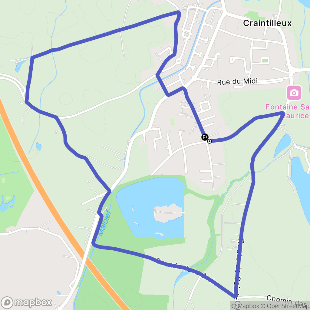 Craintilleux : carte du parcours de randonnée - France