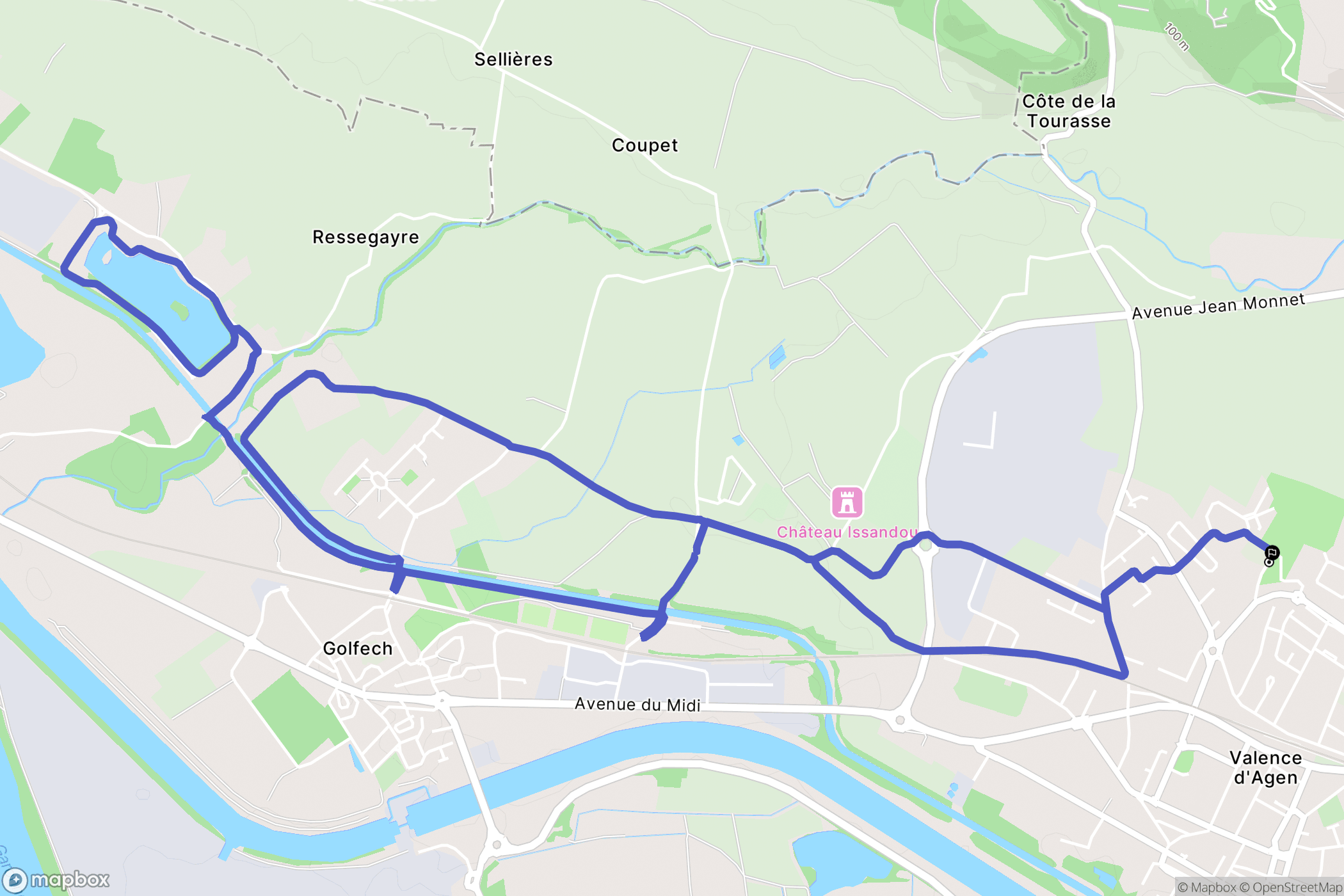 Valence : carte du parcours de randonnée - France