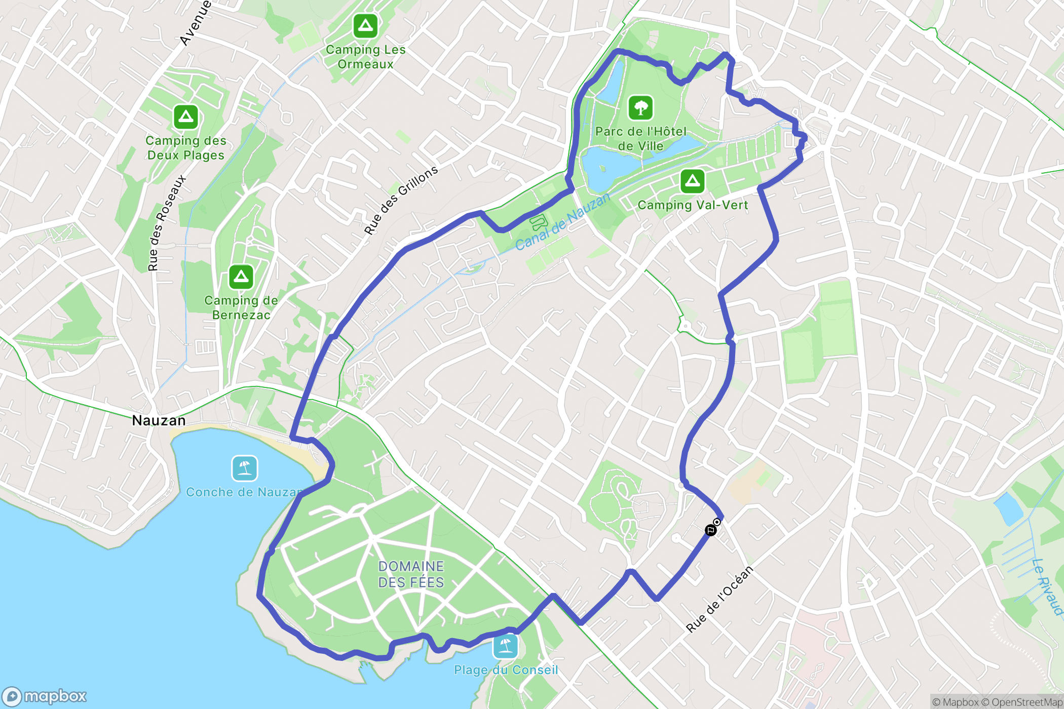 Vaux-sur-Mer : carte du parcours de randonnée - France