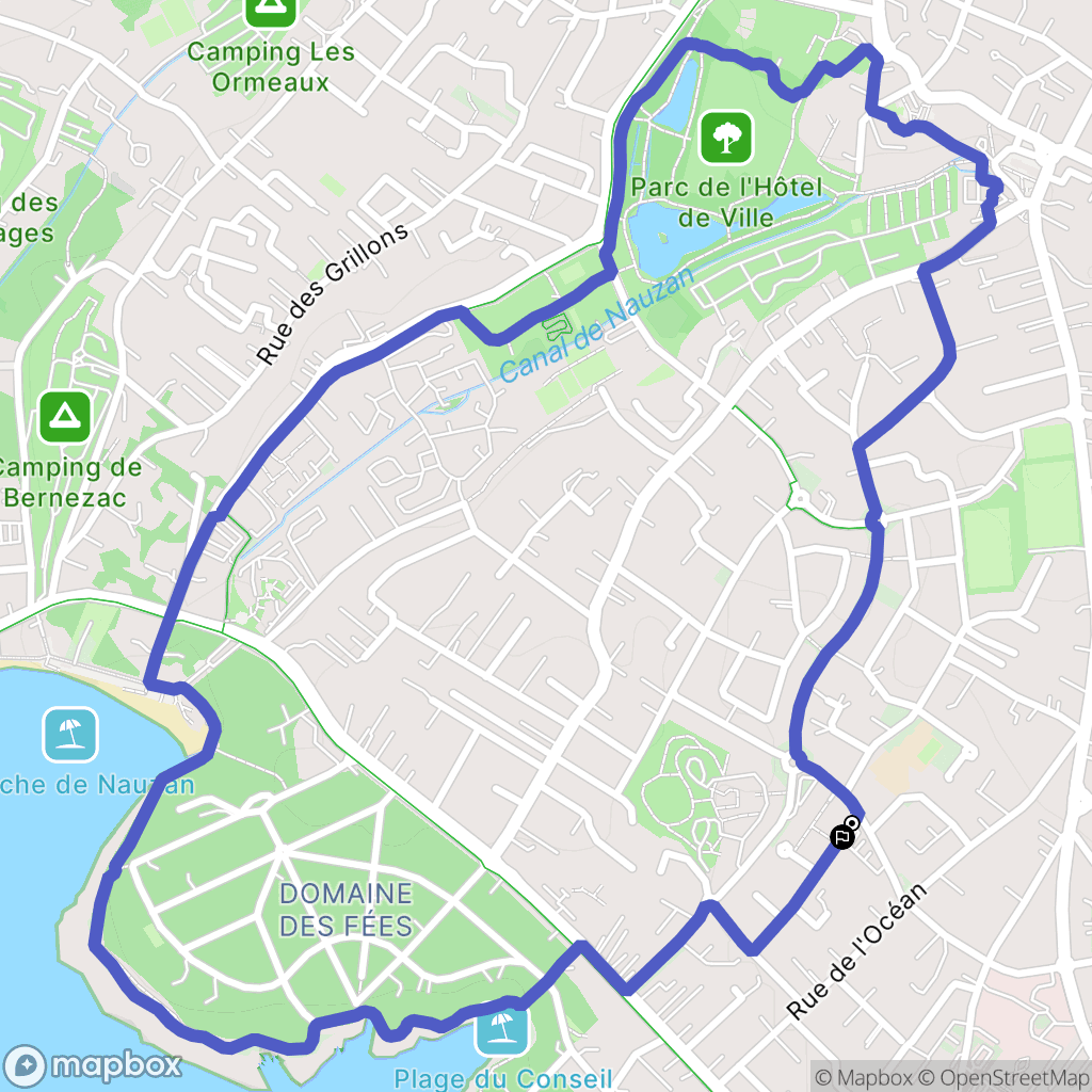 Vaux-sur-Mer : carte du parcours de randonnée - France