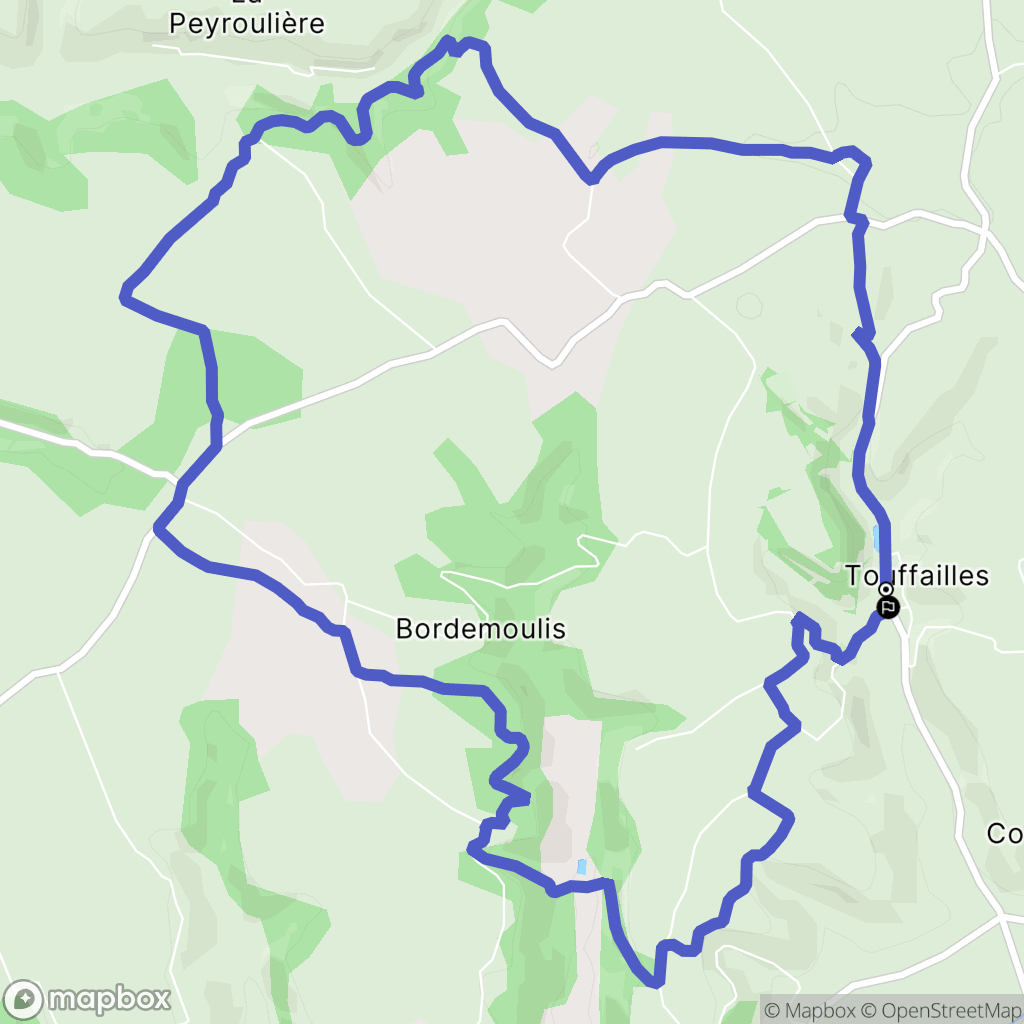 Touffailles : carte du parcours de randonnée - France