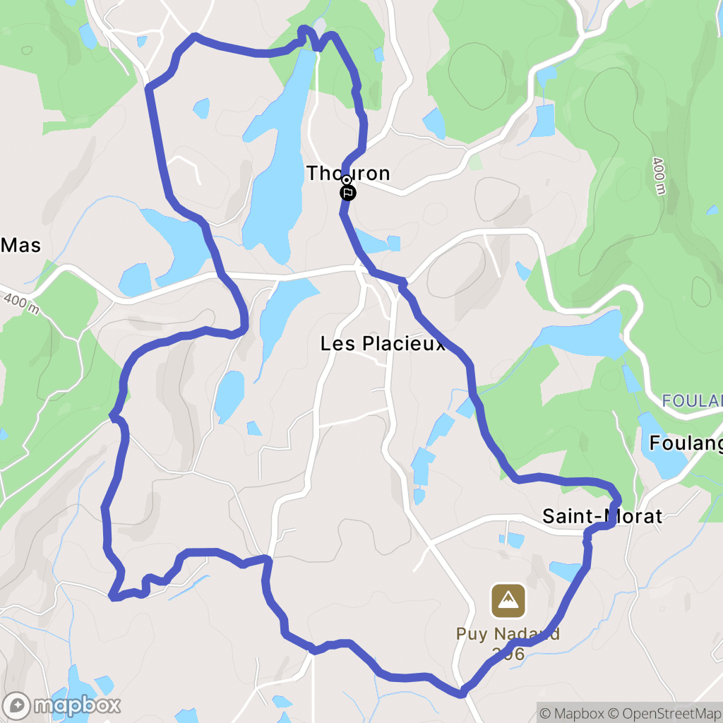 Thouron : carte du parcours de randonnée - France