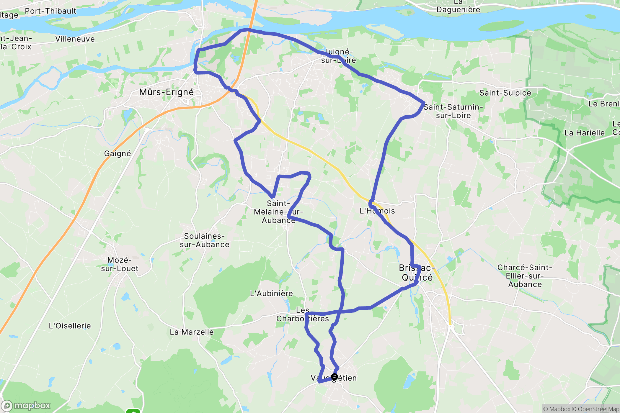Brissac-Loire-Aubance : carte du parcours de randonnée - France
