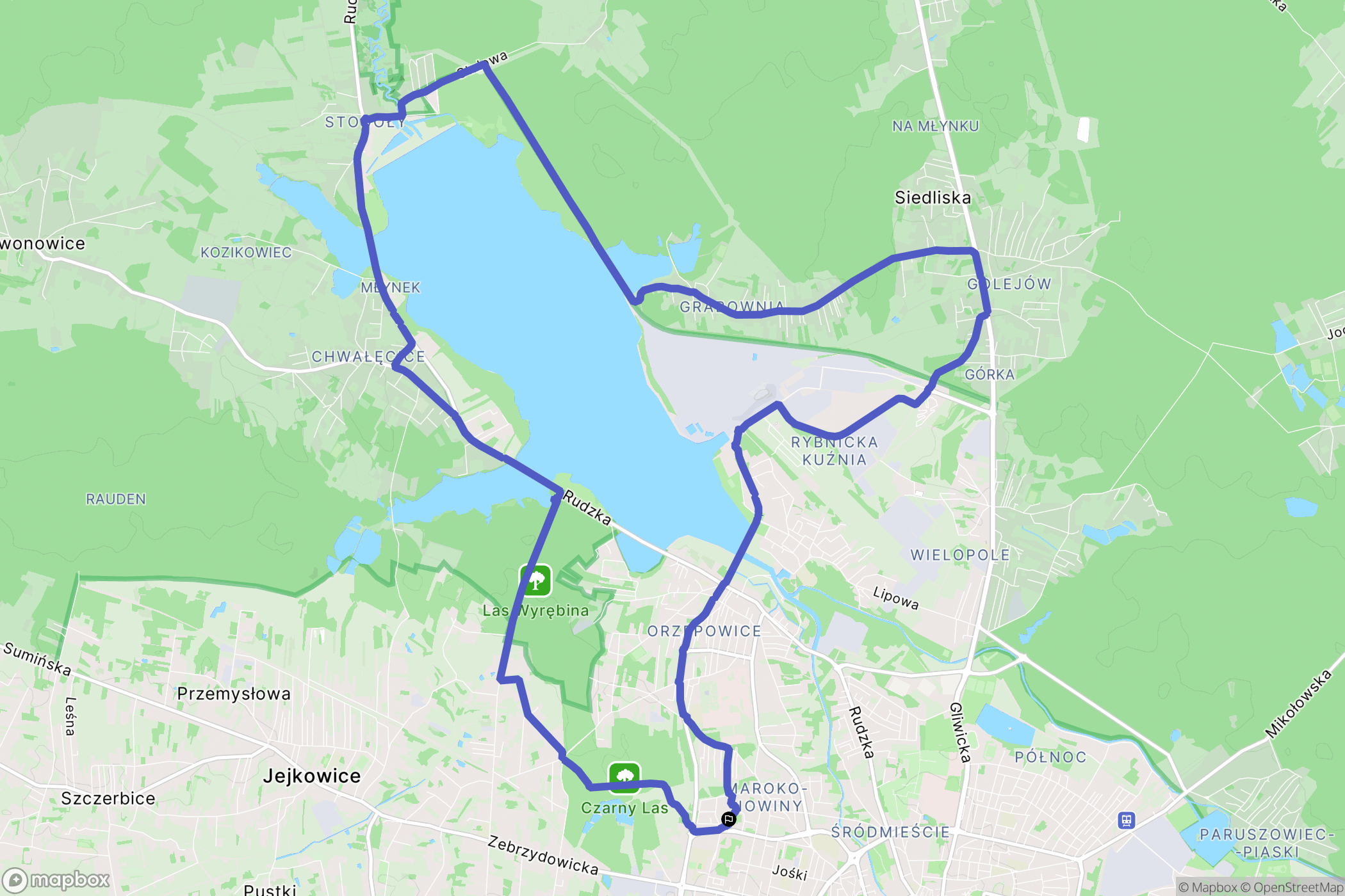 Rybnik: mapa trasy - Poland