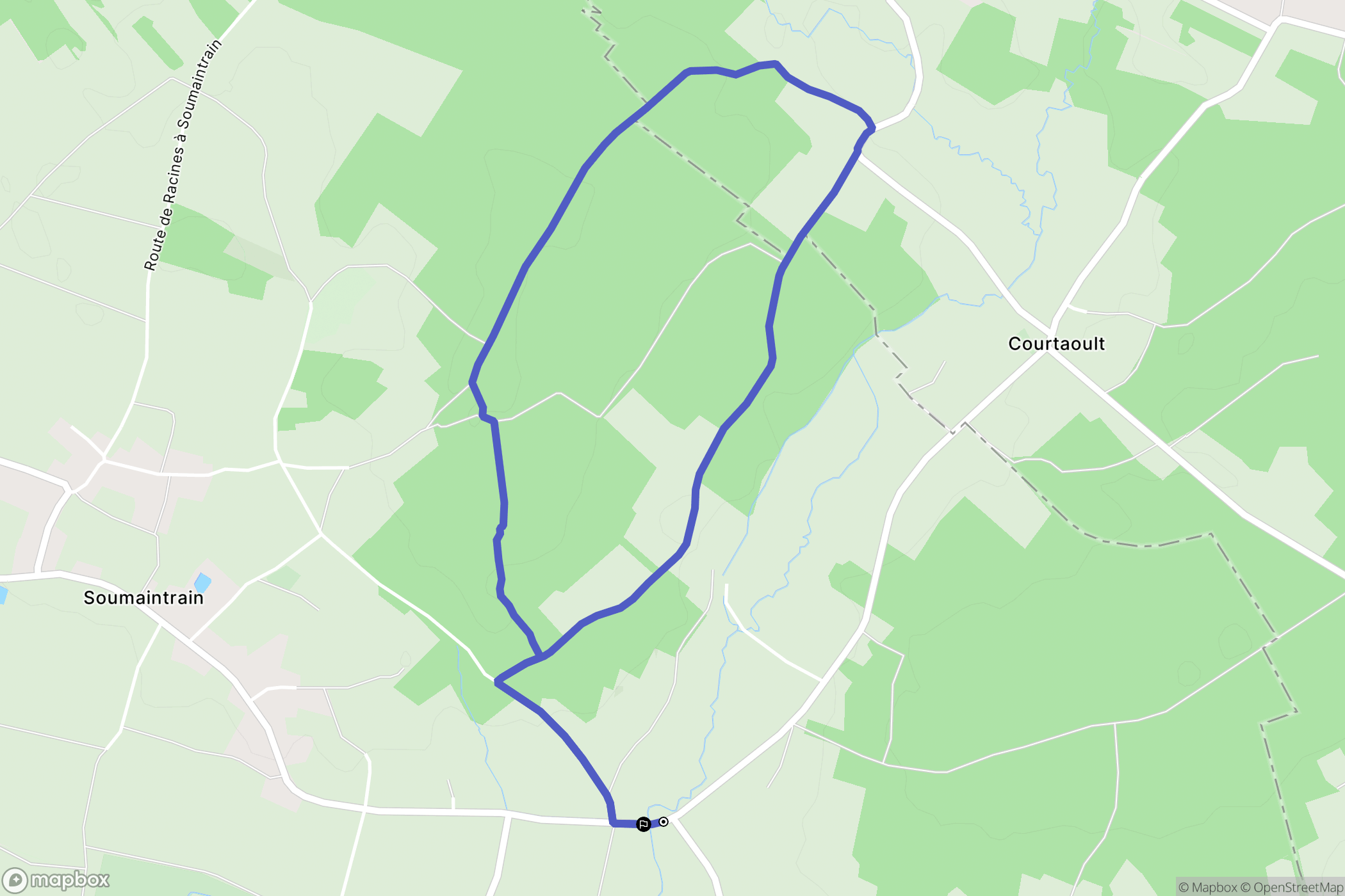 Soumaintrain : carte du parcours de randonnée - France