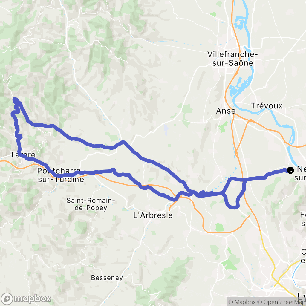 Saint-Germain-au-Mont-d'Or : carte du parcours de randonnée - France