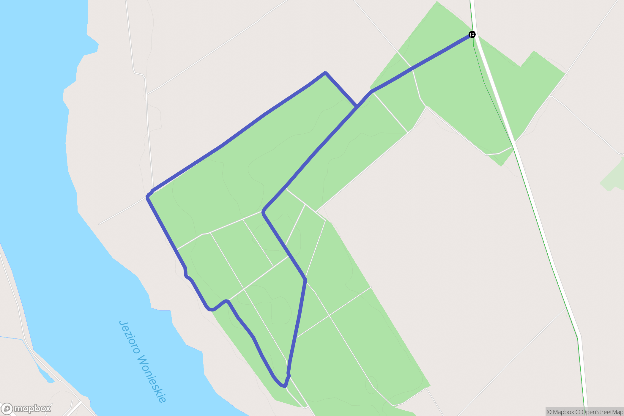 Gryżyna: mapa trasy - Poland