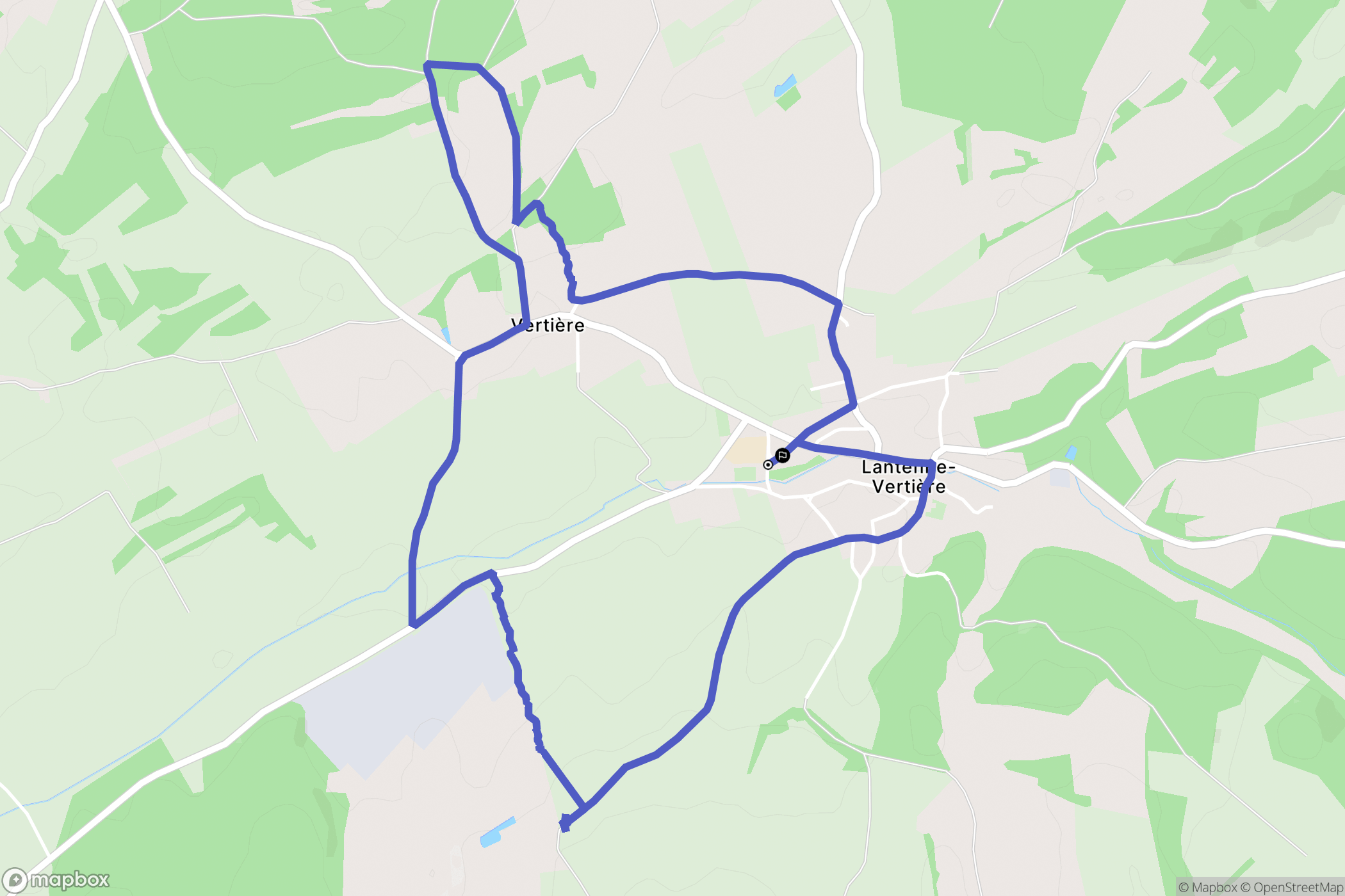 Lantenne-Vertière : carte du parcours de randonnée - France