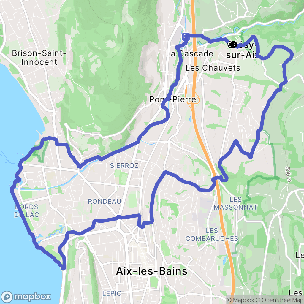 Grésy-sur-Aix : carte du parcours de randonnée - France