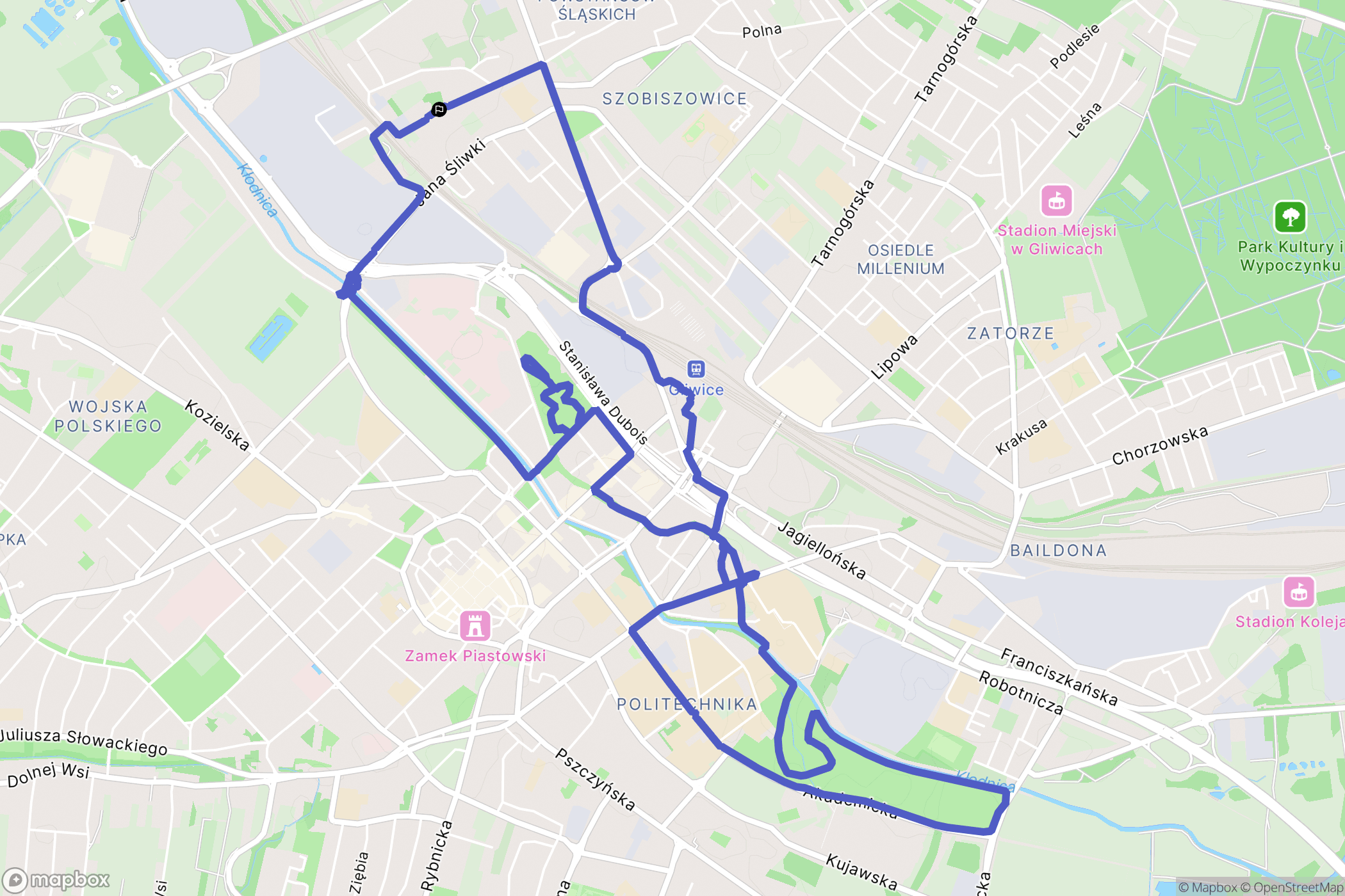 Gliwice: mapa trasy - Poland