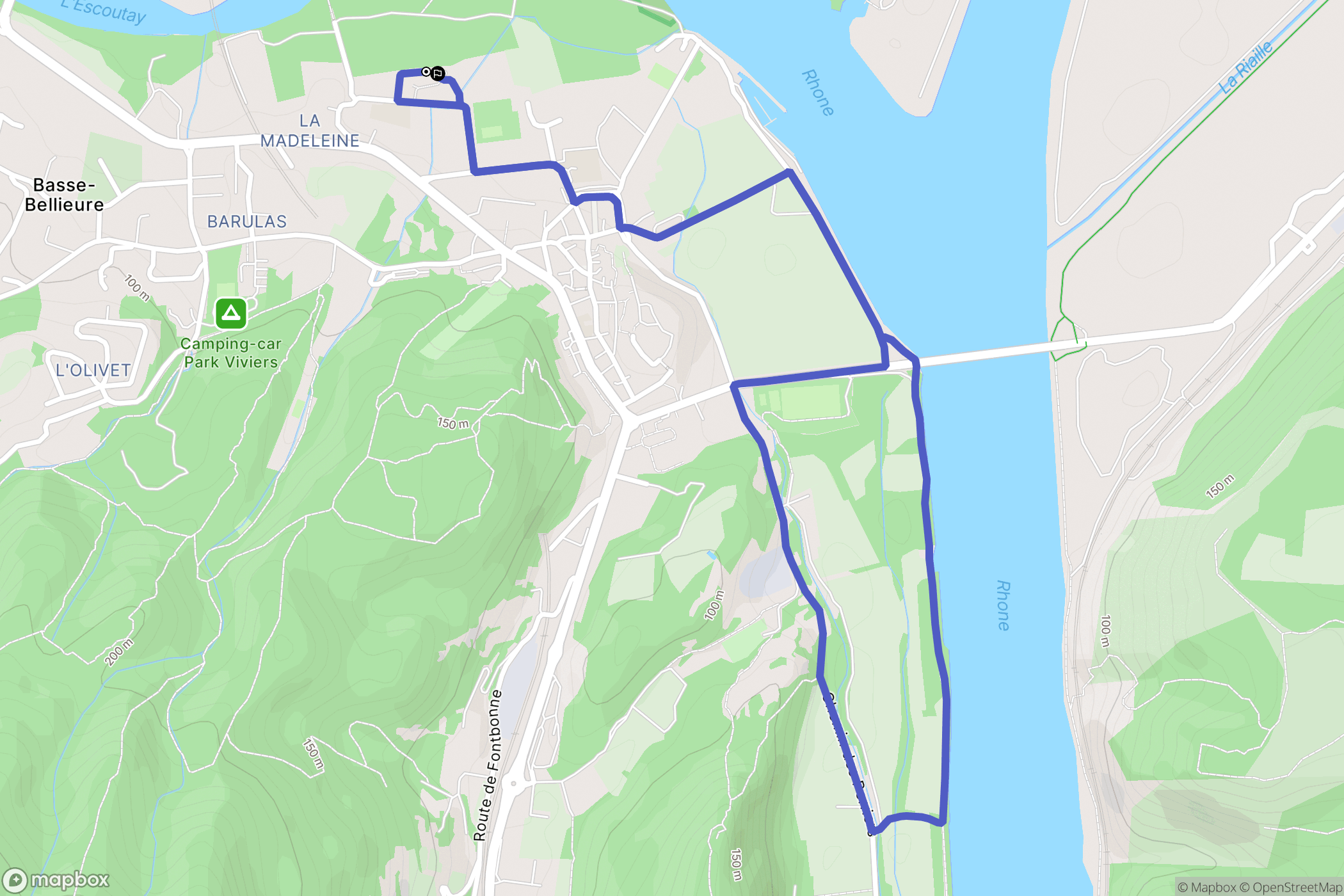 Viviers : carte du parcours de randonnée - France