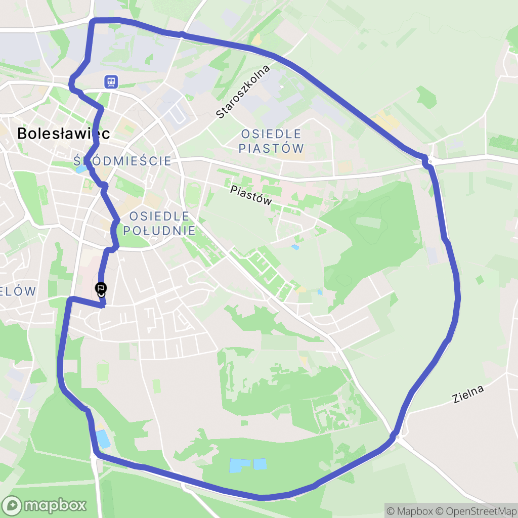Bolesławiec: mapa trasy - Poland