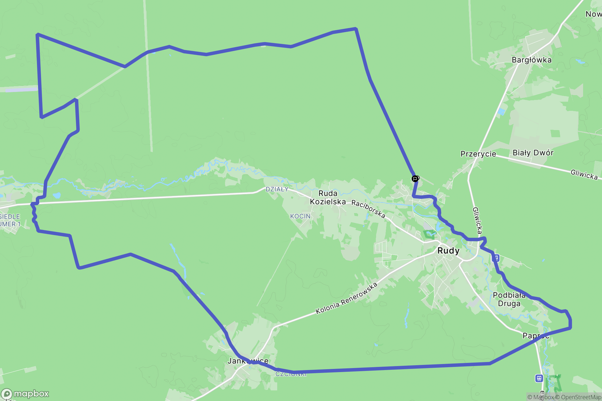 Rudy: mapa trasy - Poland