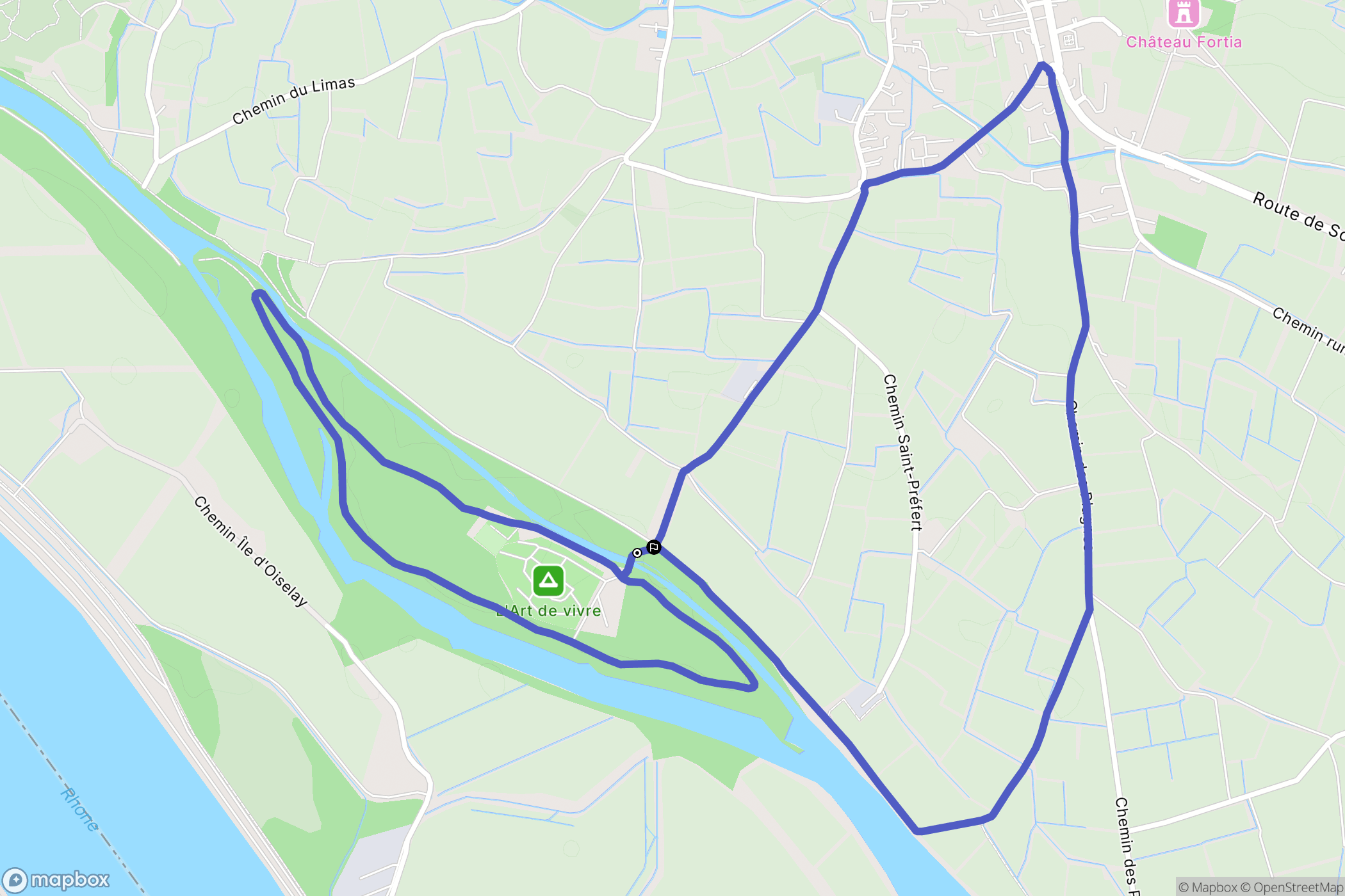 Châteauneuf-du-Pape : carte du parcours de randonnée - France