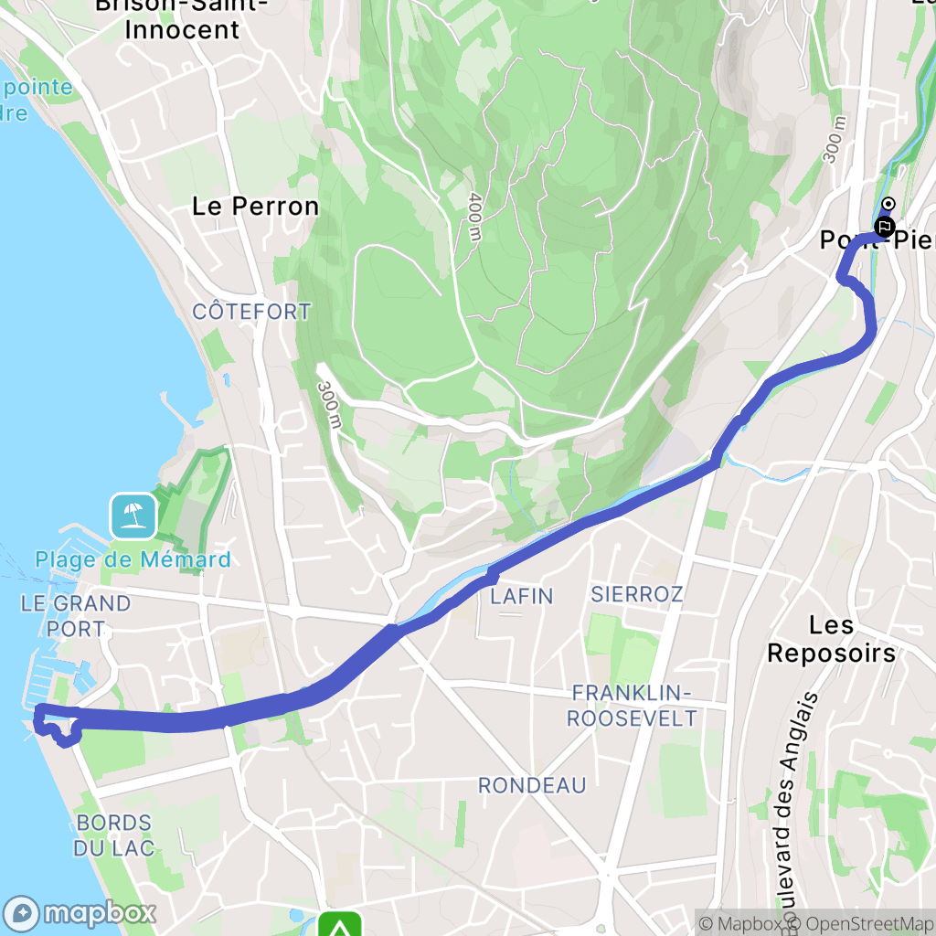 Grésy-sur-Aix : carte du parcours de randonnée - France