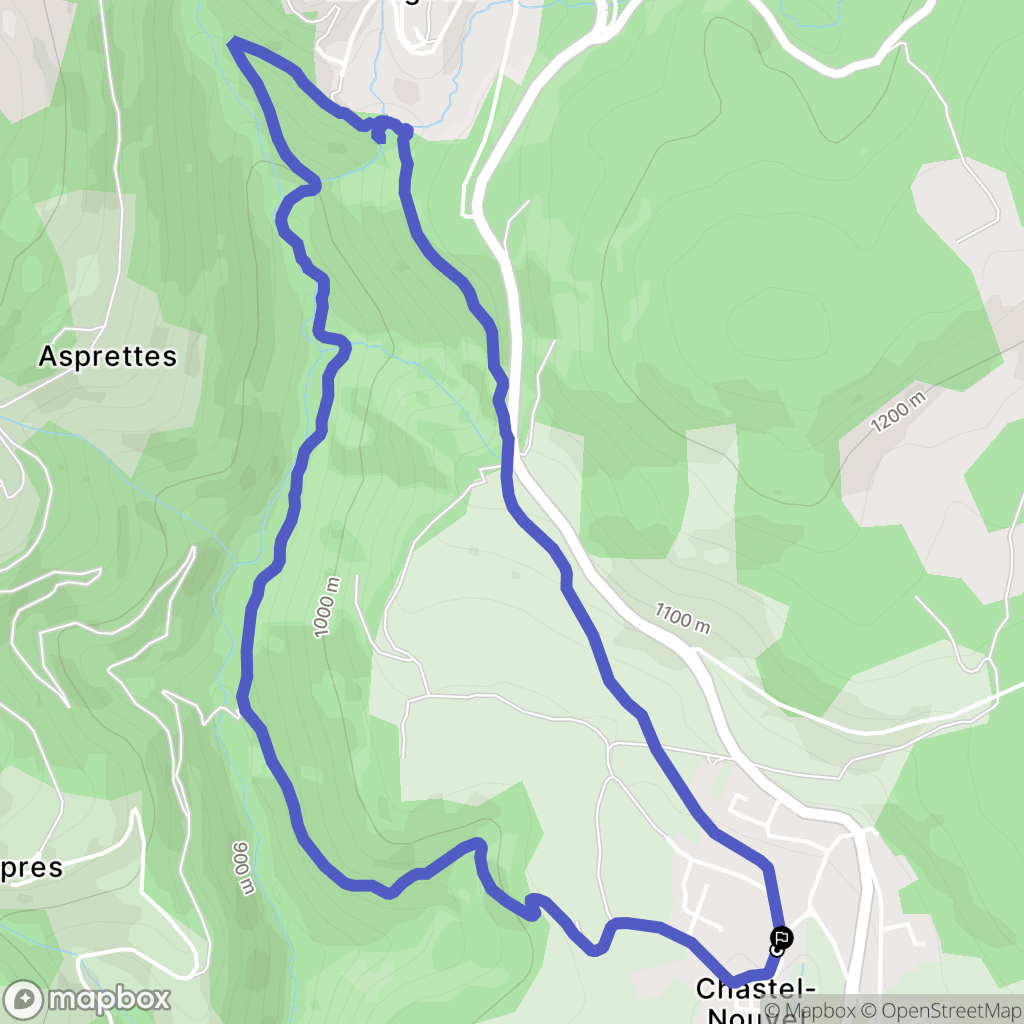 Chastel-Nouvel : carte du parcours de randonnée - France