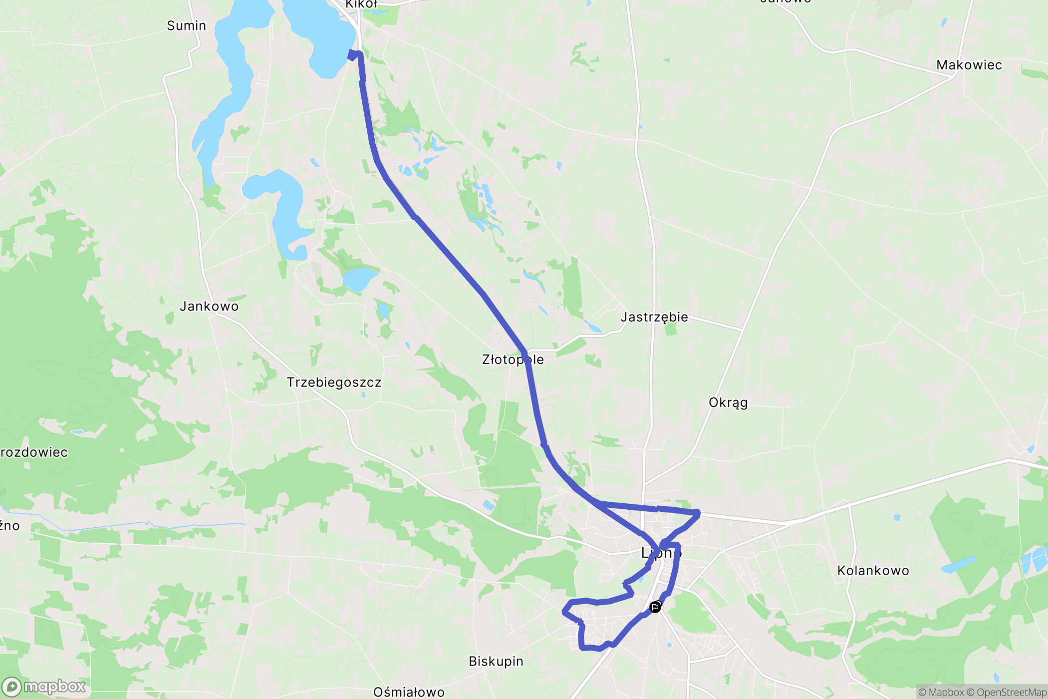 Lipno: mapa trasy - Poland